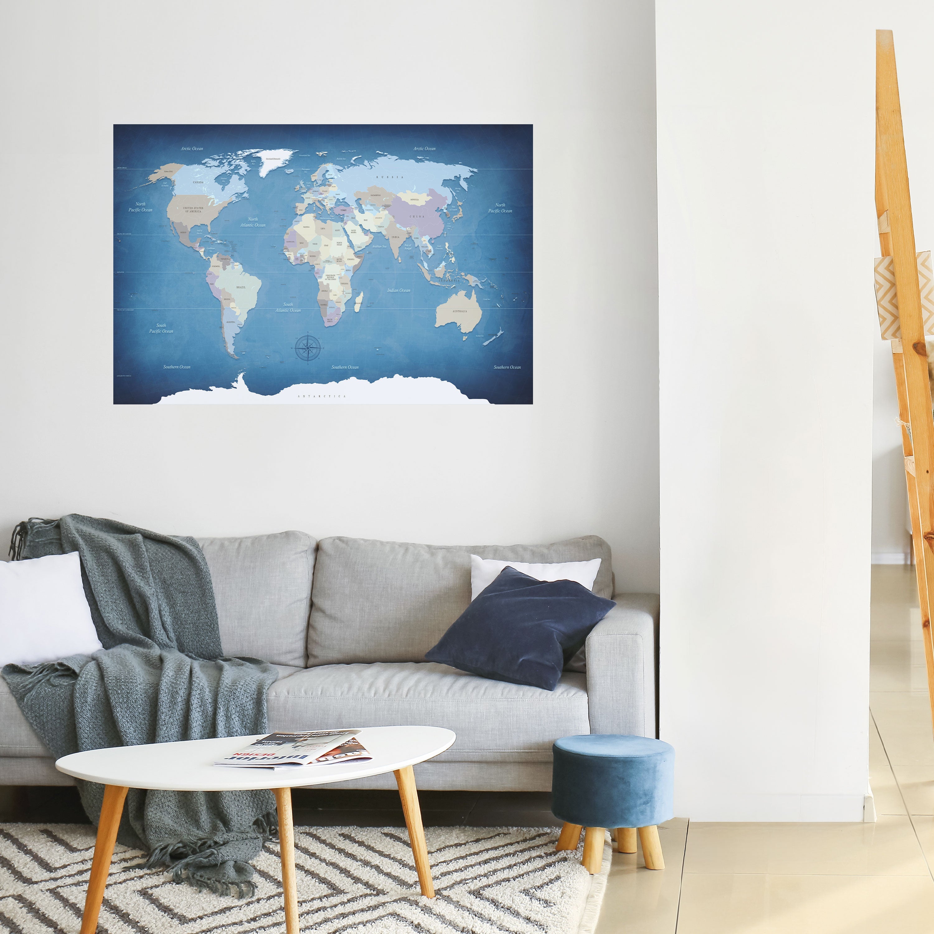 Horizontales Poster „Karte der Entdeckung“ zum Abziehen und Aufkleben