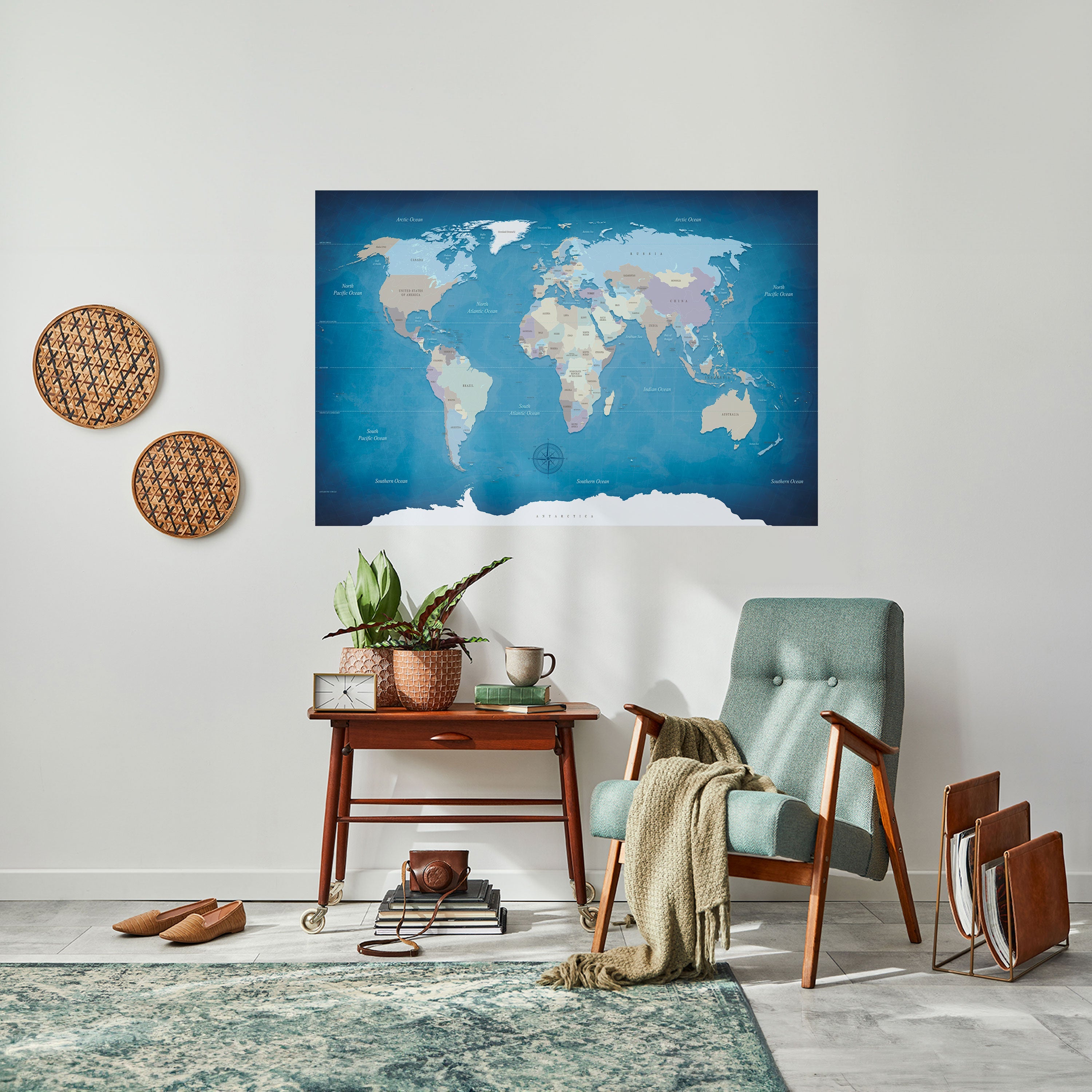 Horizontales Poster „Karte der Entdeckung“ zum Abziehen und Aufkleben
