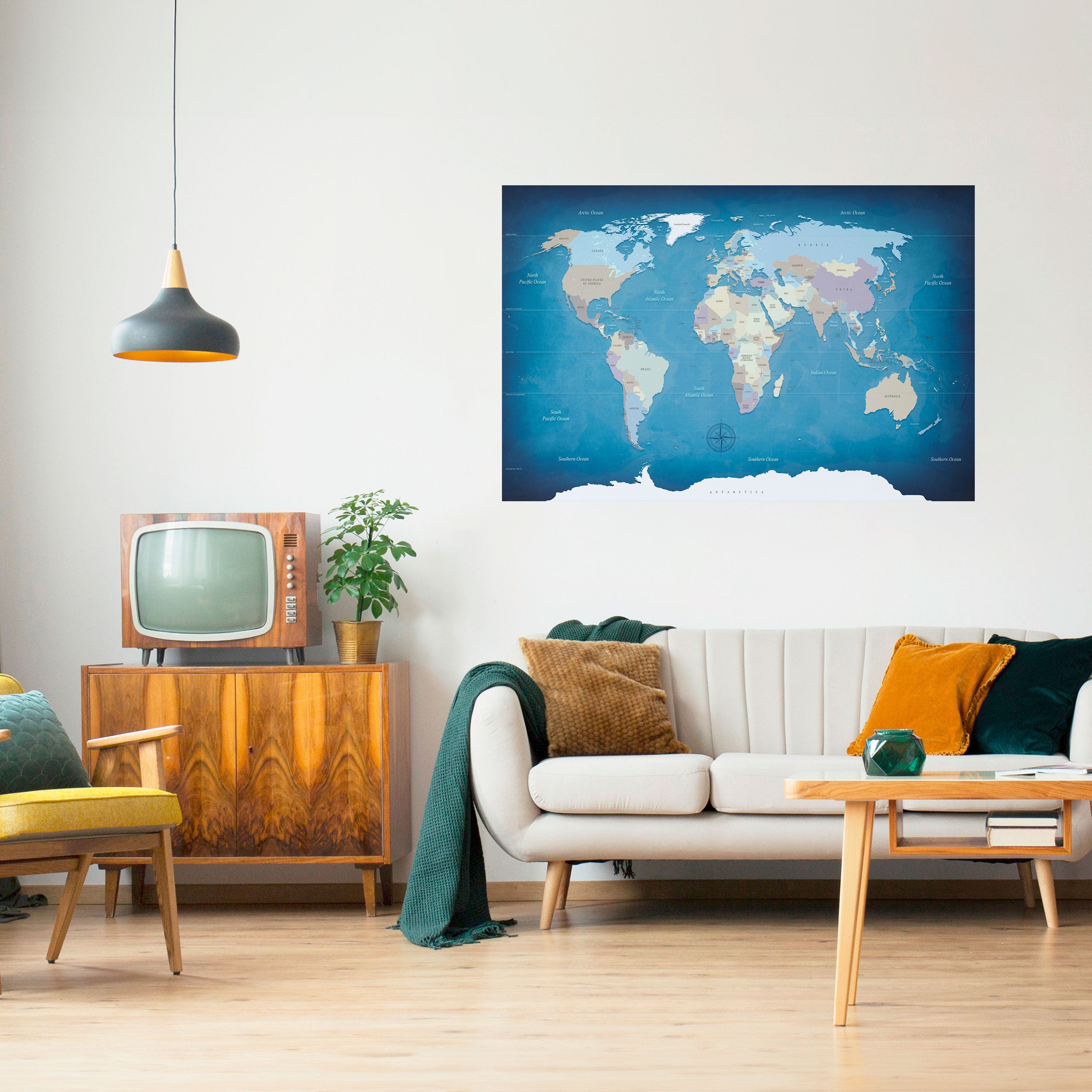 Horizontales Poster „Karte der Entdeckung“ zum Abziehen und Aufkleben