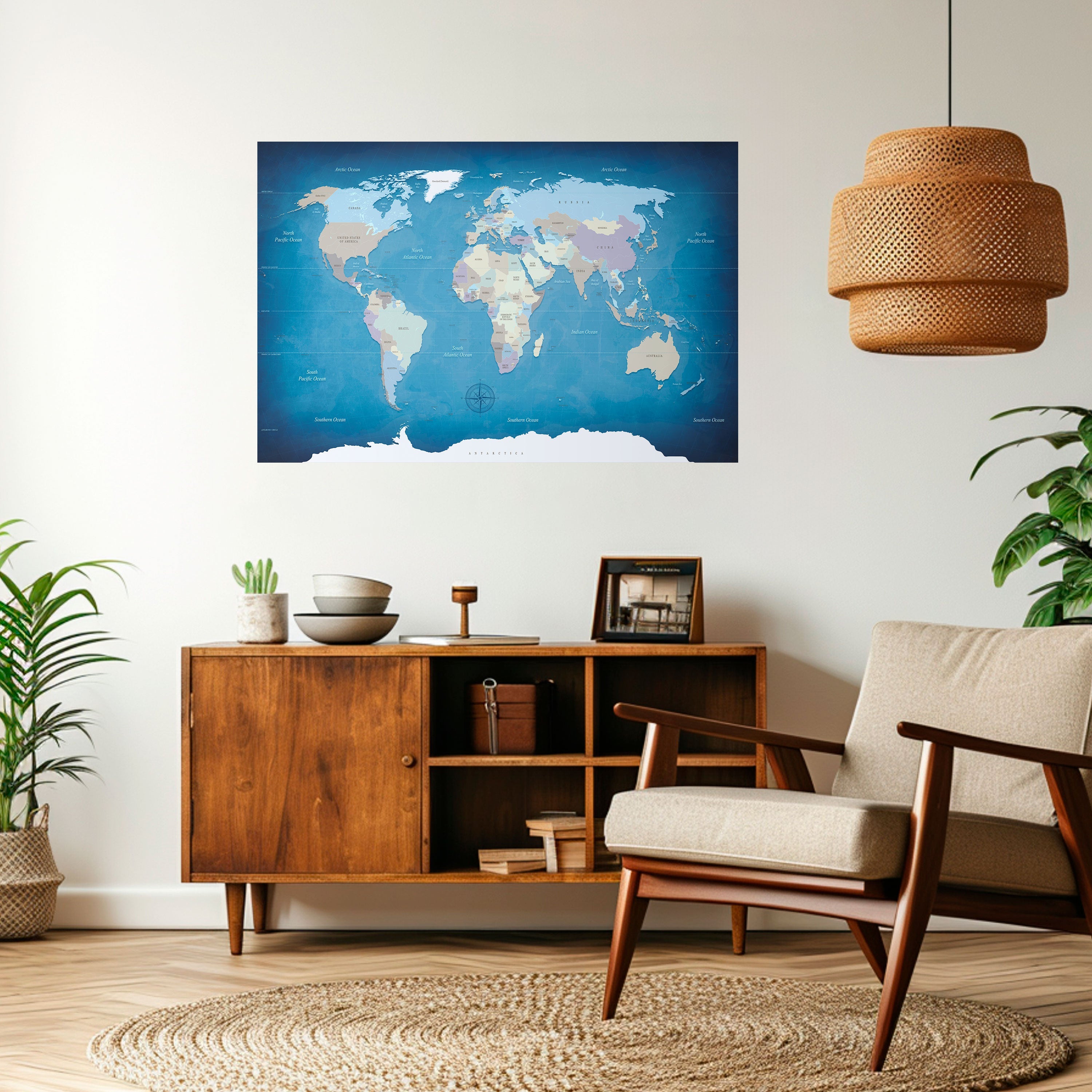 Horizontales Poster „Karte der Entdeckung“ zum Abziehen und Aufkleben