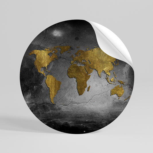 DARK WORLDVIEW Runder Wandsticker zum Abziehen und Aufkleben