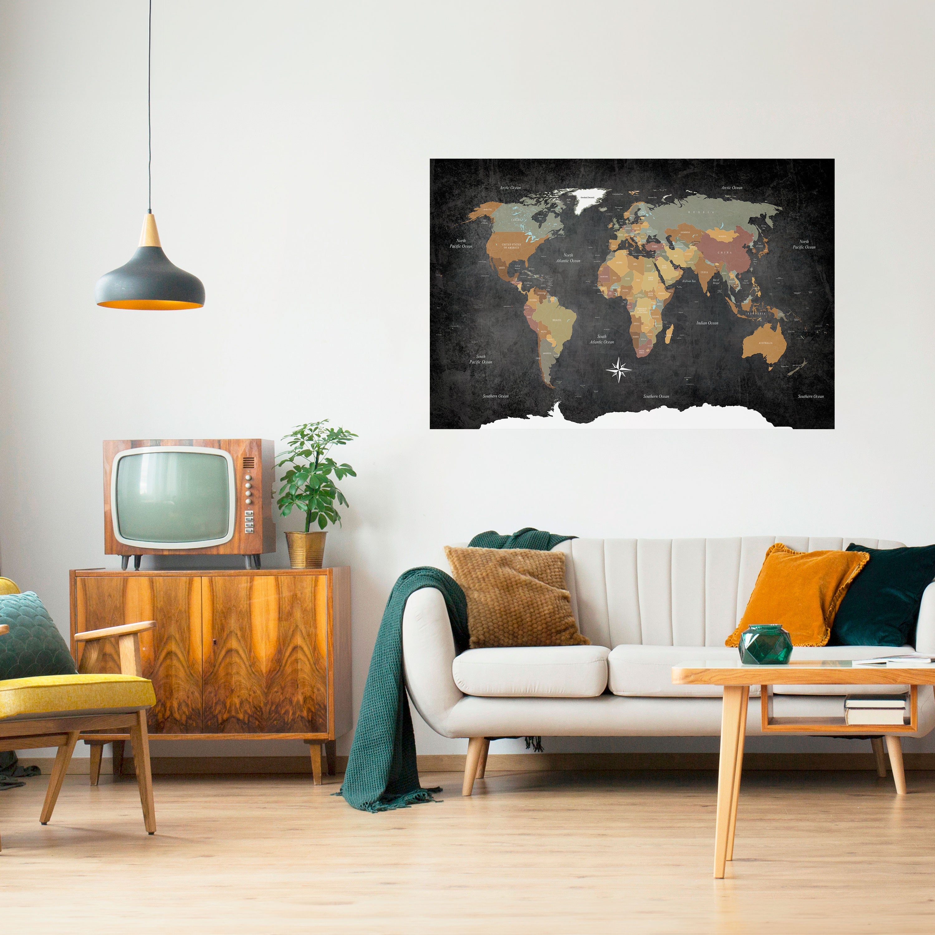 Kontinente der Kreativität, horizontales Poster zum Abziehen und Aufkleben