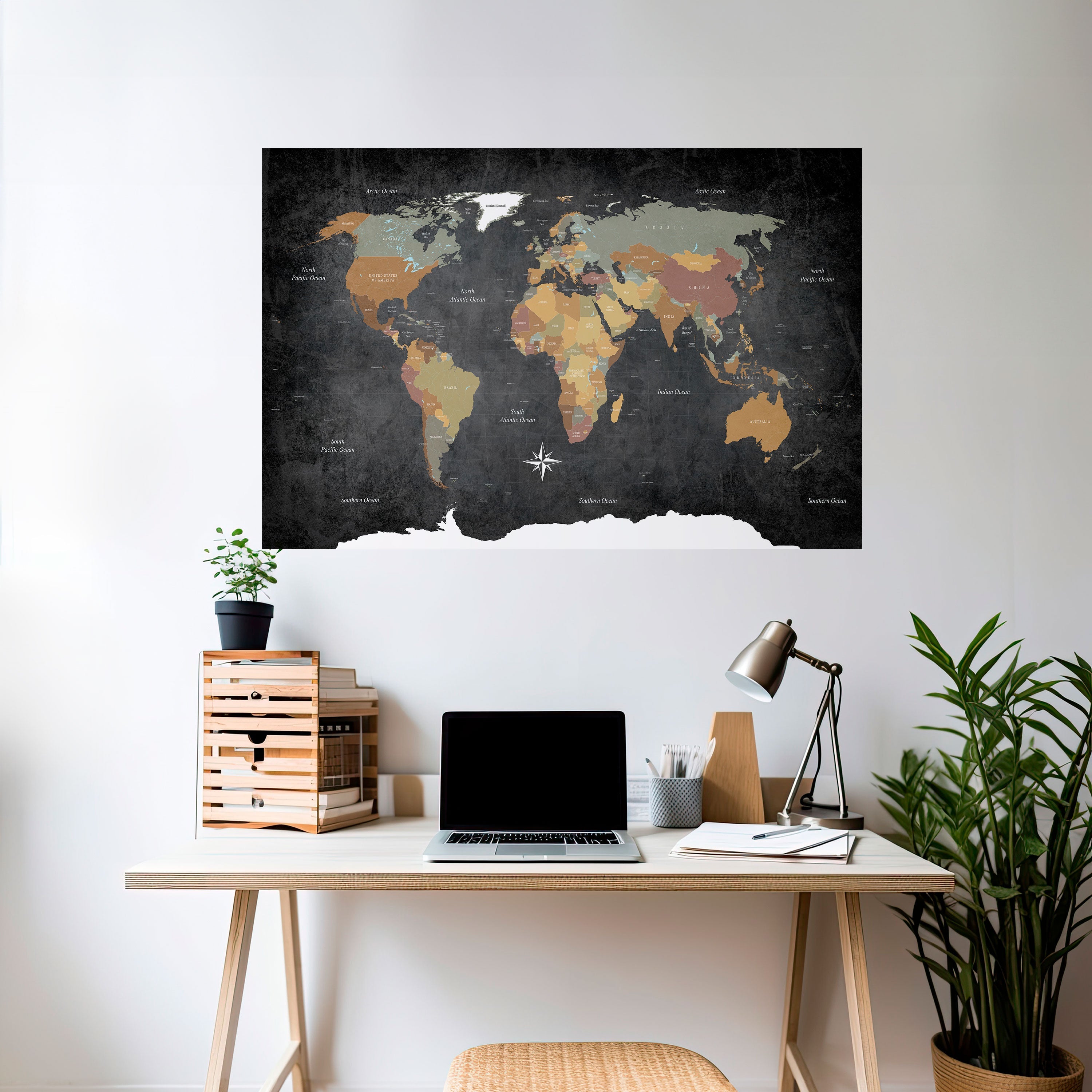 Kontinente der Kreativität, horizontales Poster zum Abziehen und Aufkleben
