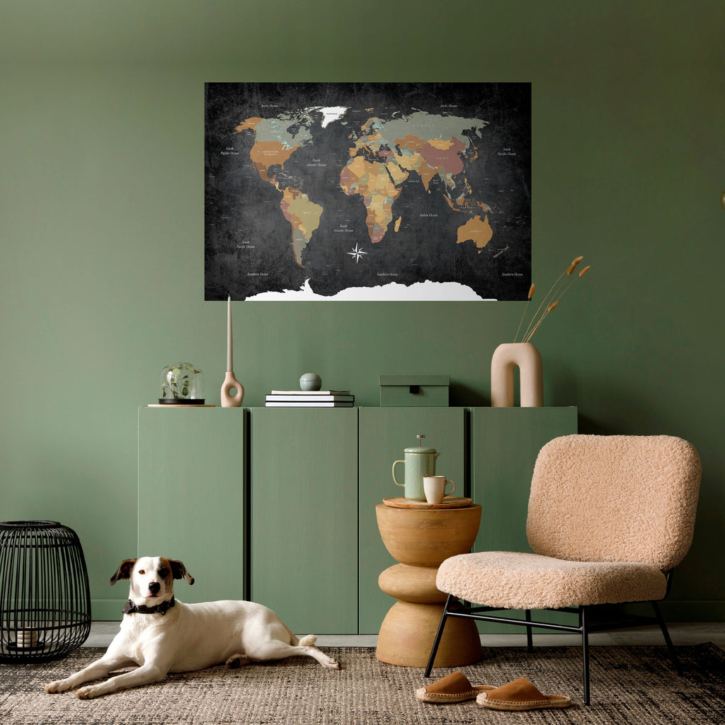 Kontinente der Kreativität, horizontales Poster zum Abziehen und Aufkleben