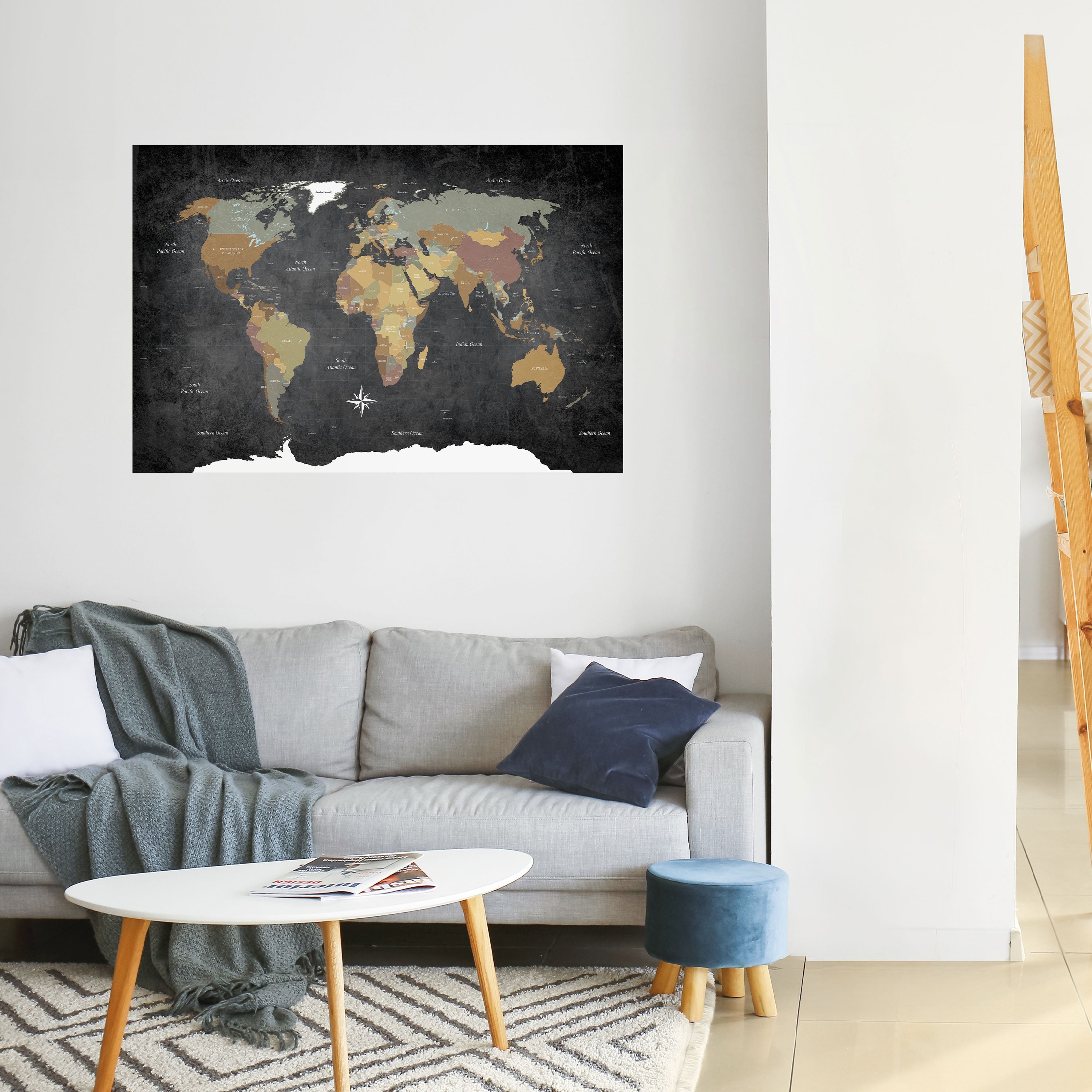 Kontinente der Kreativität, horizontales Poster zum Abziehen und Aufkleben