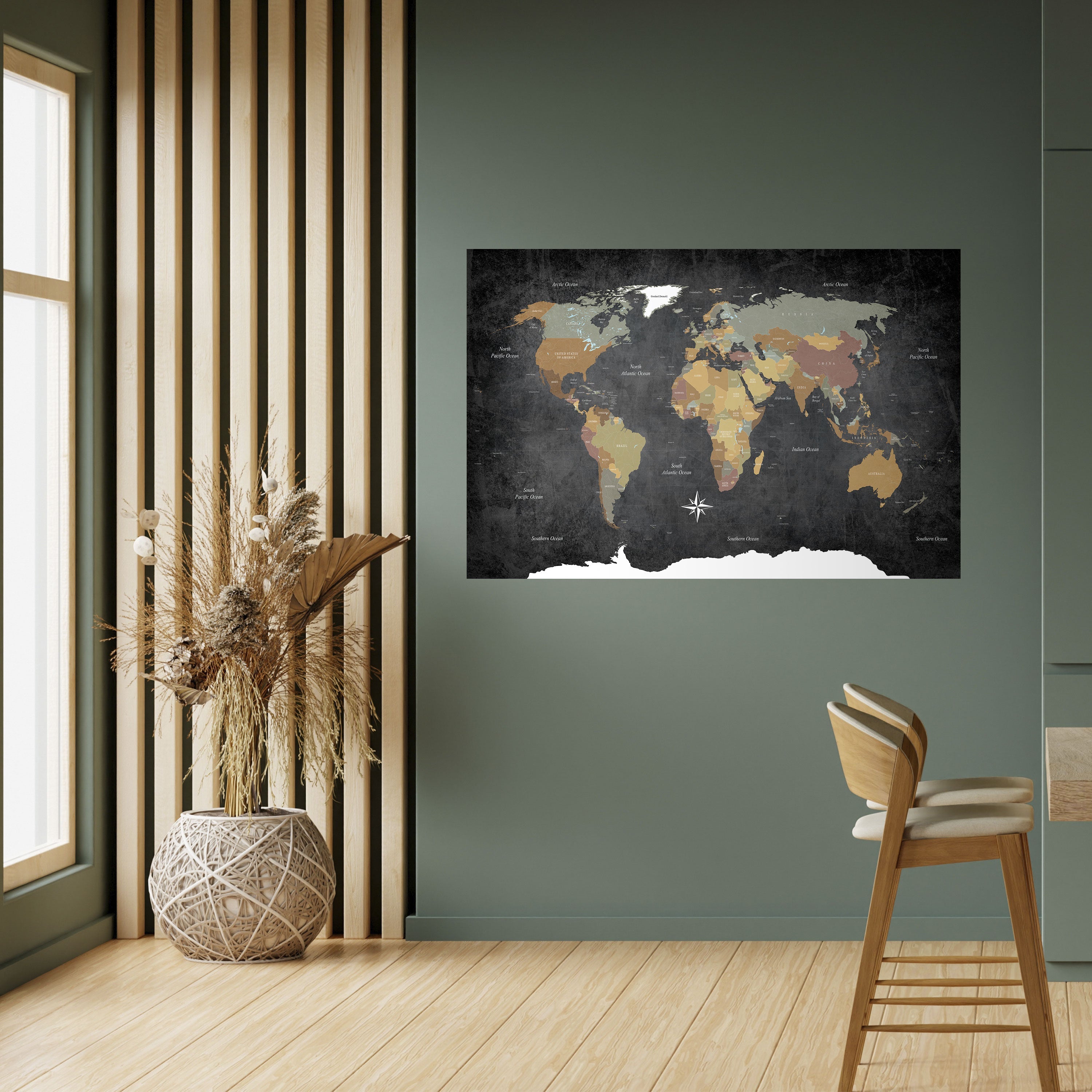 Kontinente der Kreativität, horizontales Poster zum Abziehen und Aufkleben