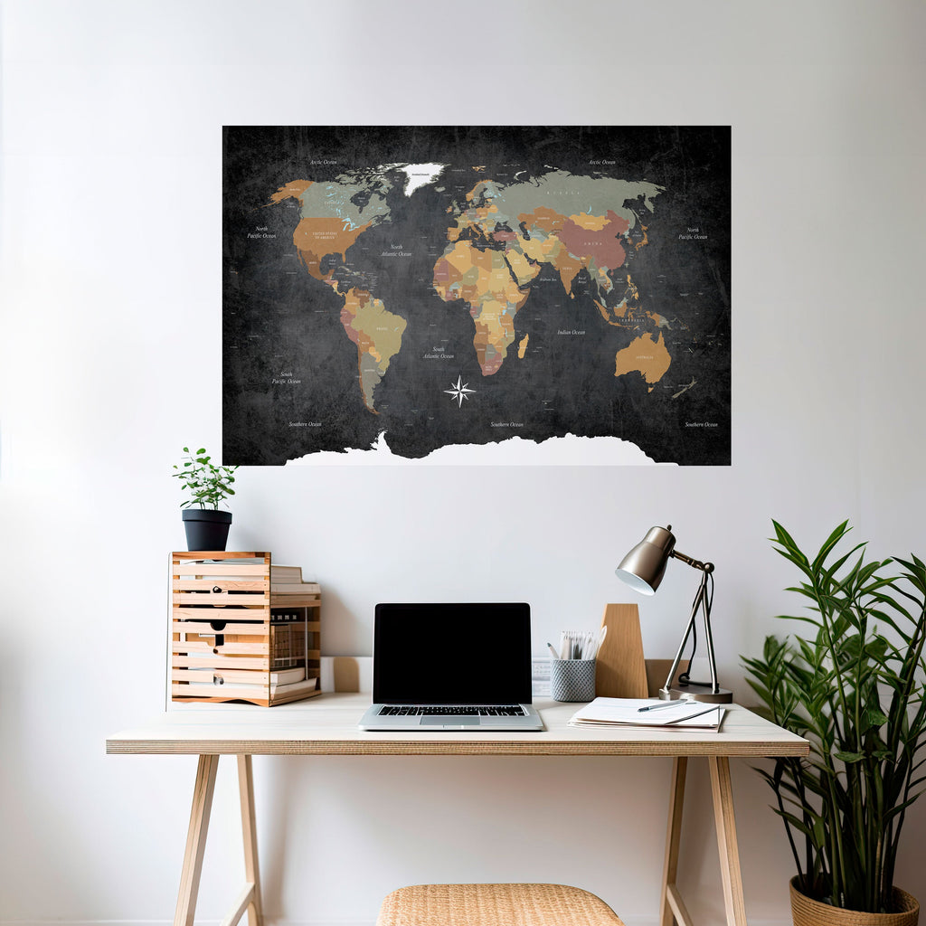 Kontinente der Kreativität, horizontales Poster zum Abziehen und Aufkleben