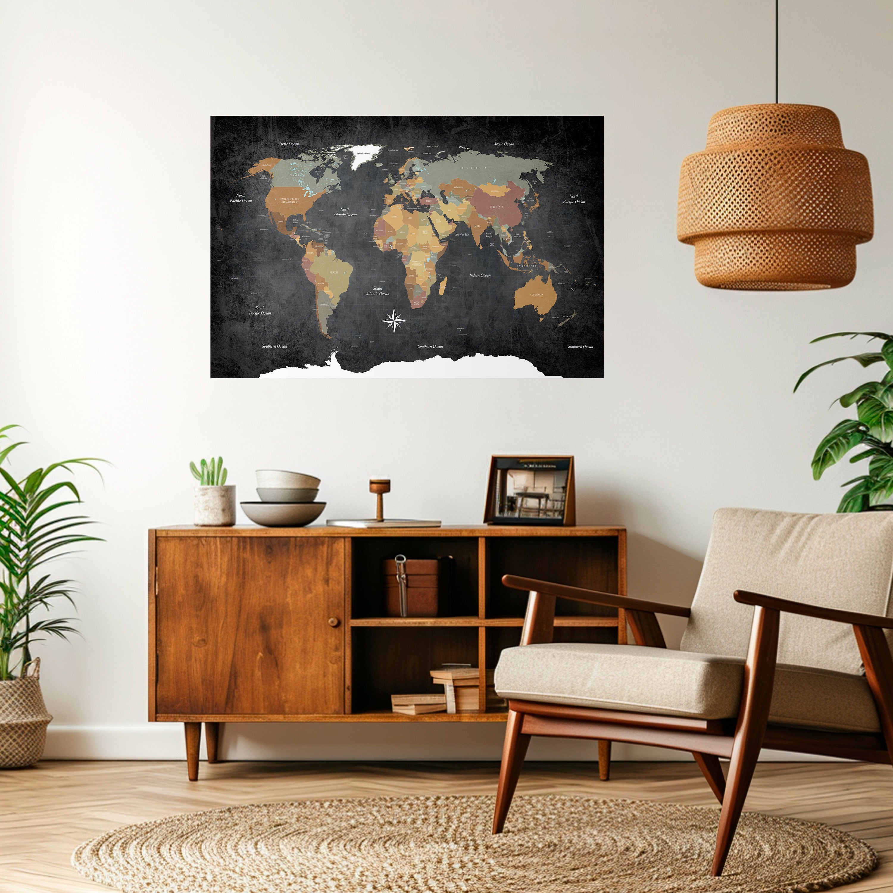 Kontinente der Kreativität, horizontales Poster zum Abziehen und Aufkleben