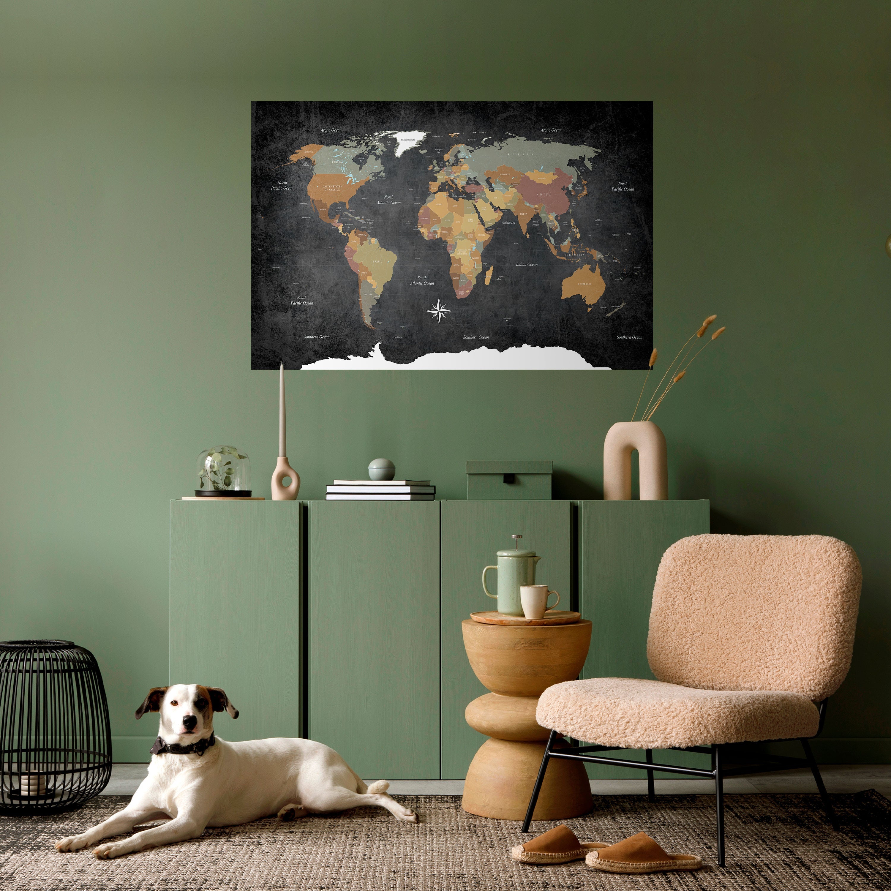 Kontinente der Kreativität, horizontales Poster zum Abziehen und Aufkleben