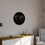 GOLDEN GEOGRAPHY Runde Wanddekoration Ø 69 cm