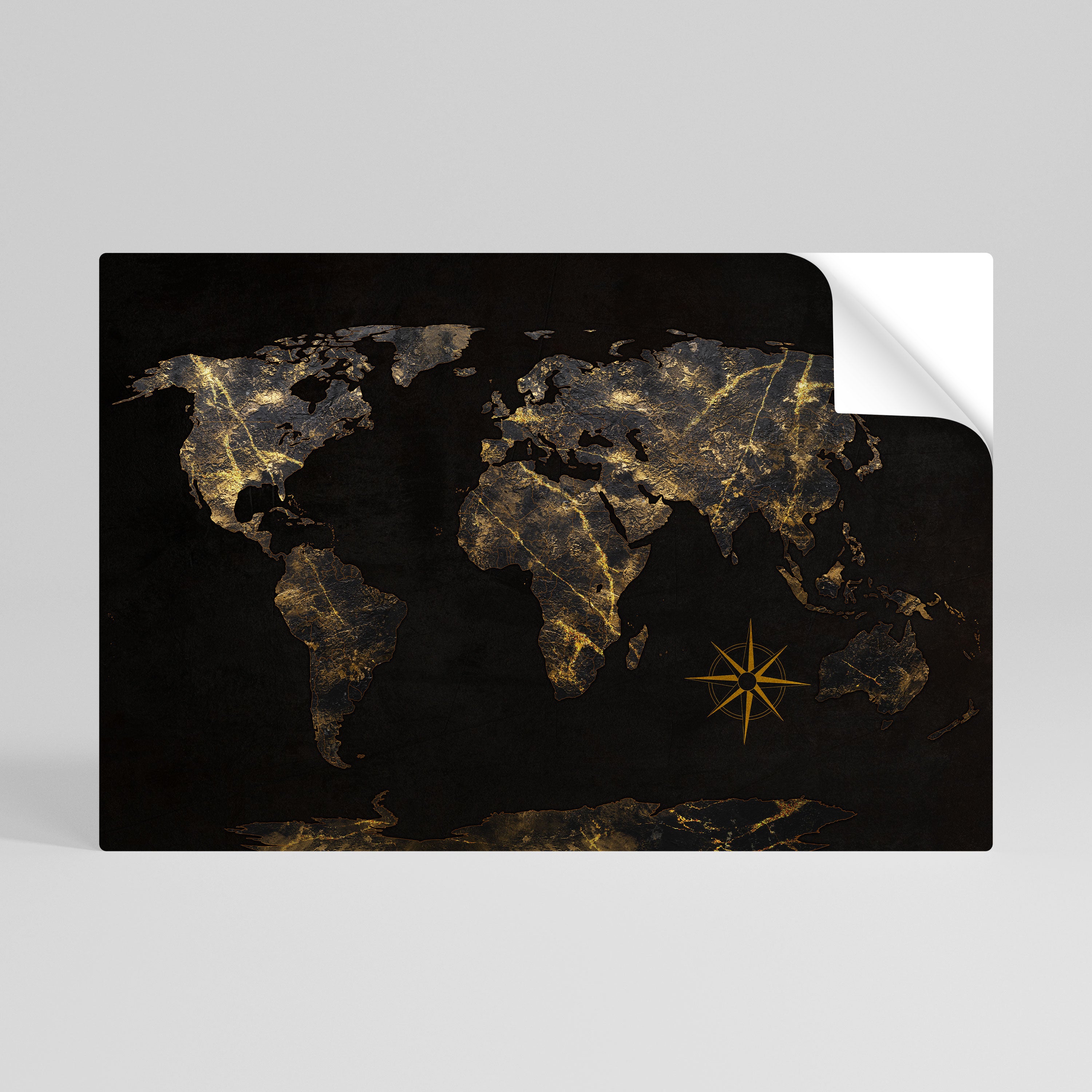 GOLDEN GEOGRAPHY Selbstklebendes Horizontal-Poster