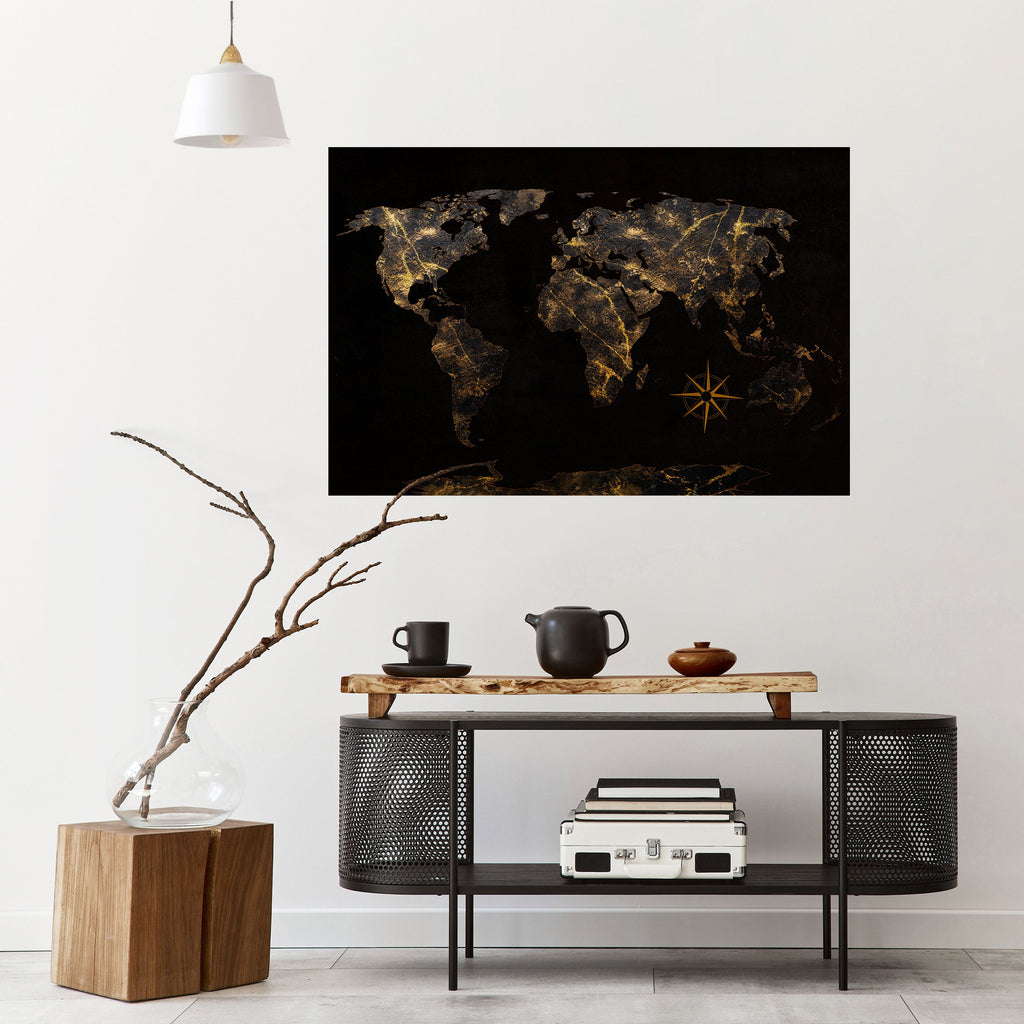 GOLDEN GEOGRAPHY Peel and Stick Horizontal Poster