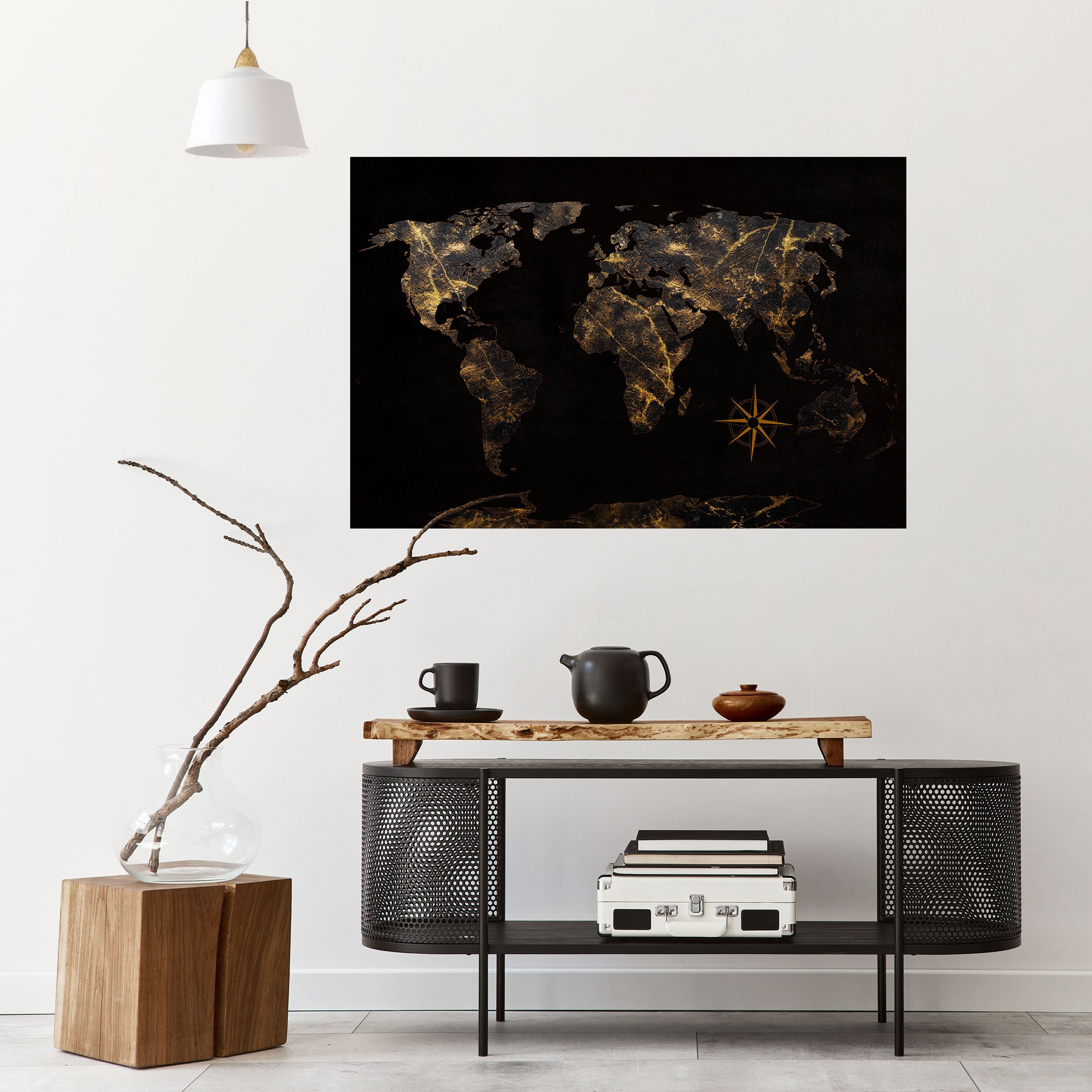 GOLDEN GEOGRAPHY Peel and Stick Horizontal Poster