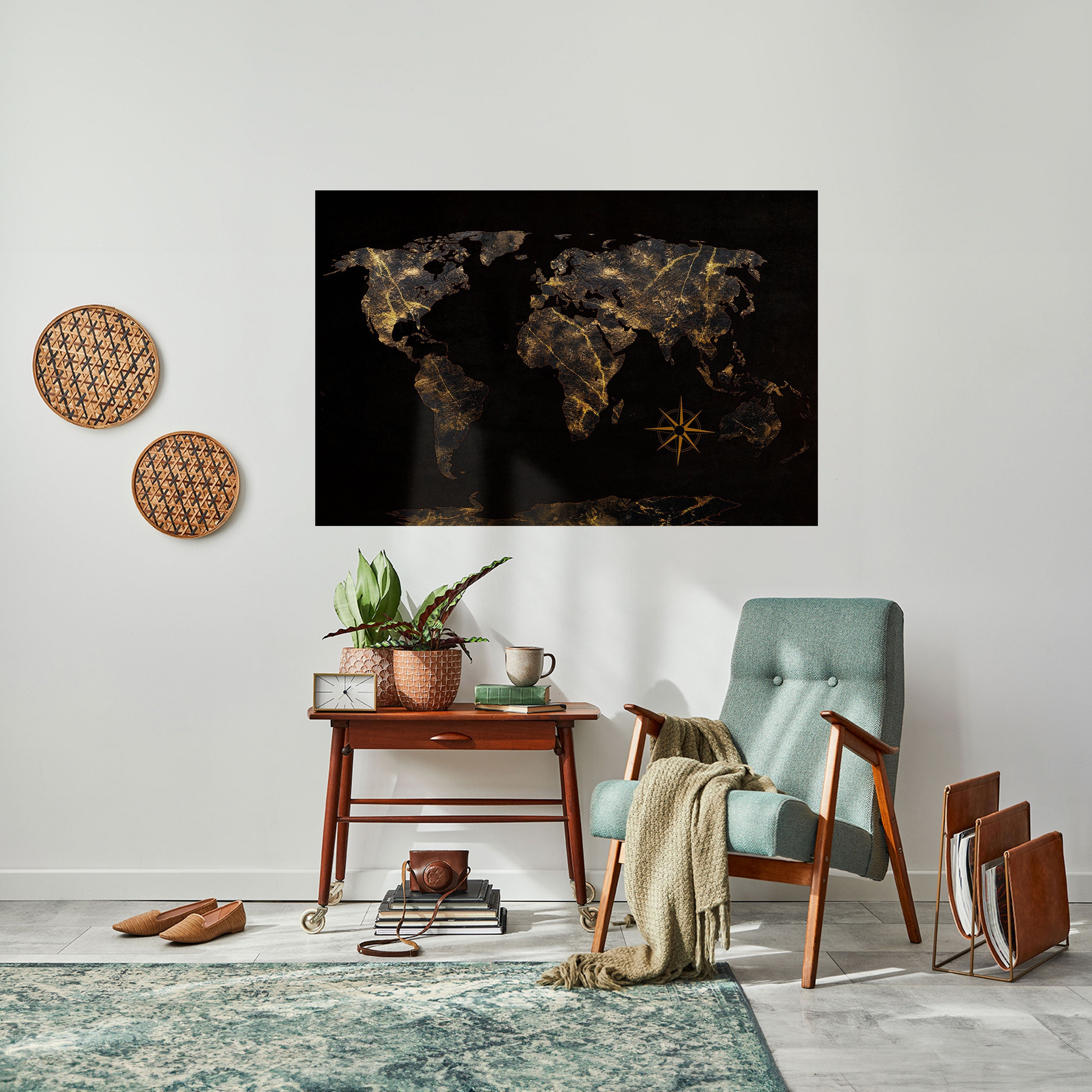 GOLDEN GEOGRAPHY Peel and Stick Horizontal Poster