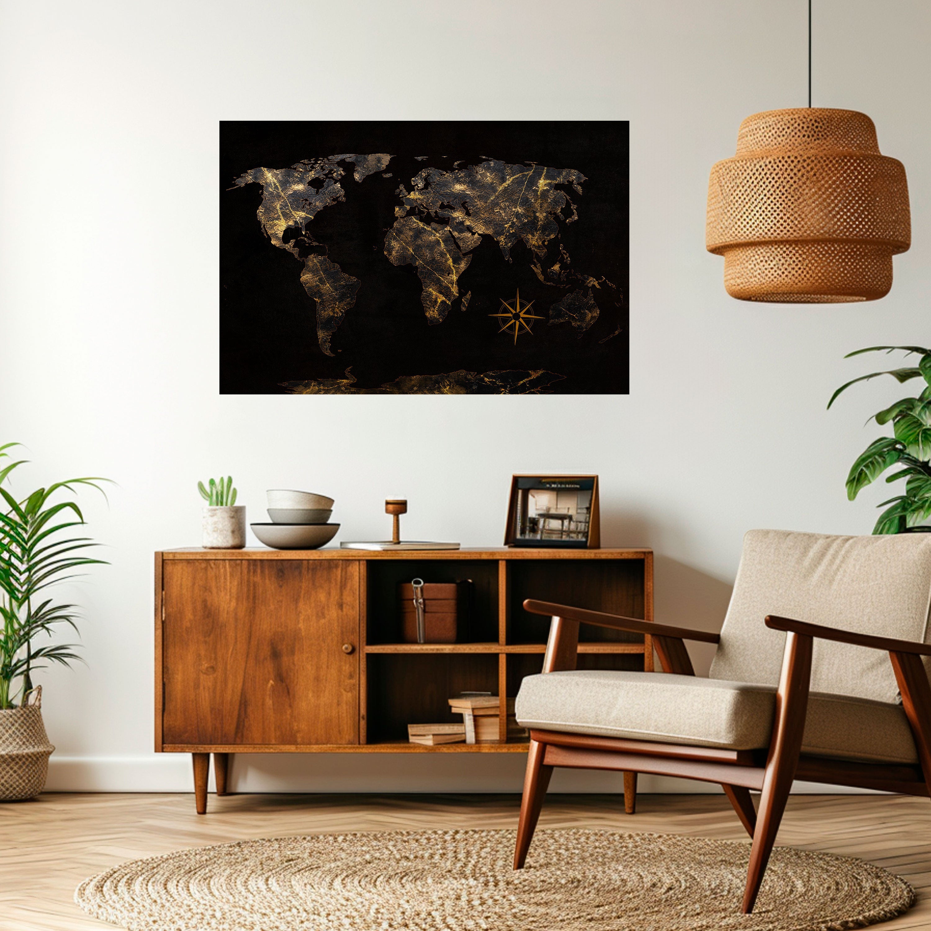 GOLDEN GEOGRAPHY Peel and Stick Horizontal Poster