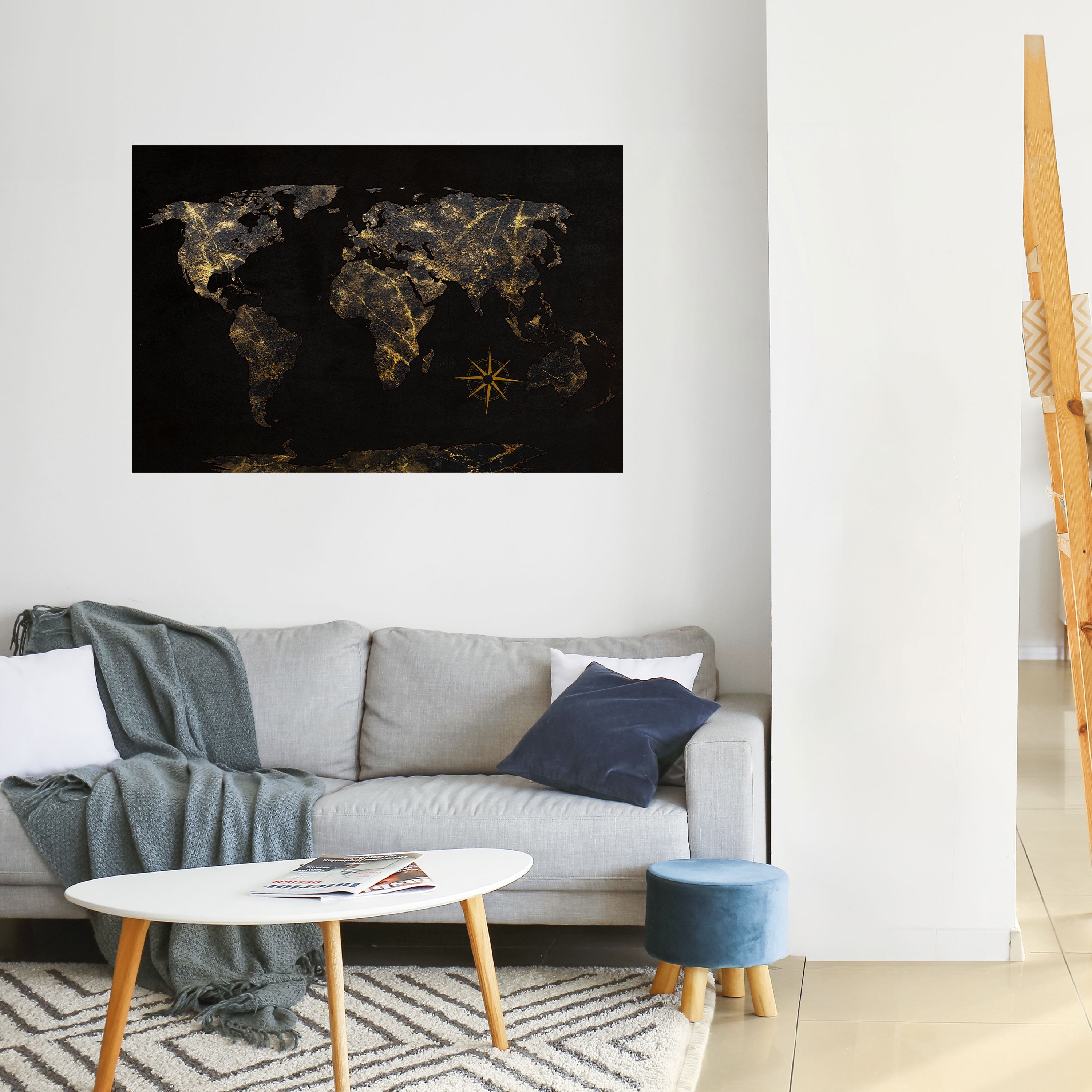 GOLDEN GEOGRAPHY Peel and Stick Horizontal Poster