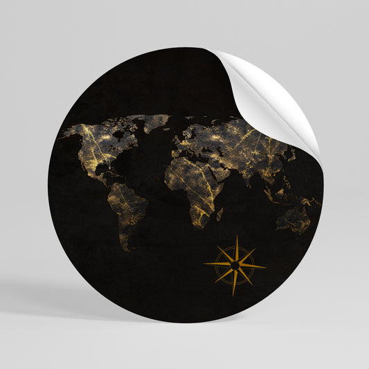 GOLDEN GEOGRAPHY Runder Wandsticker zum Abziehen und Aufkleben