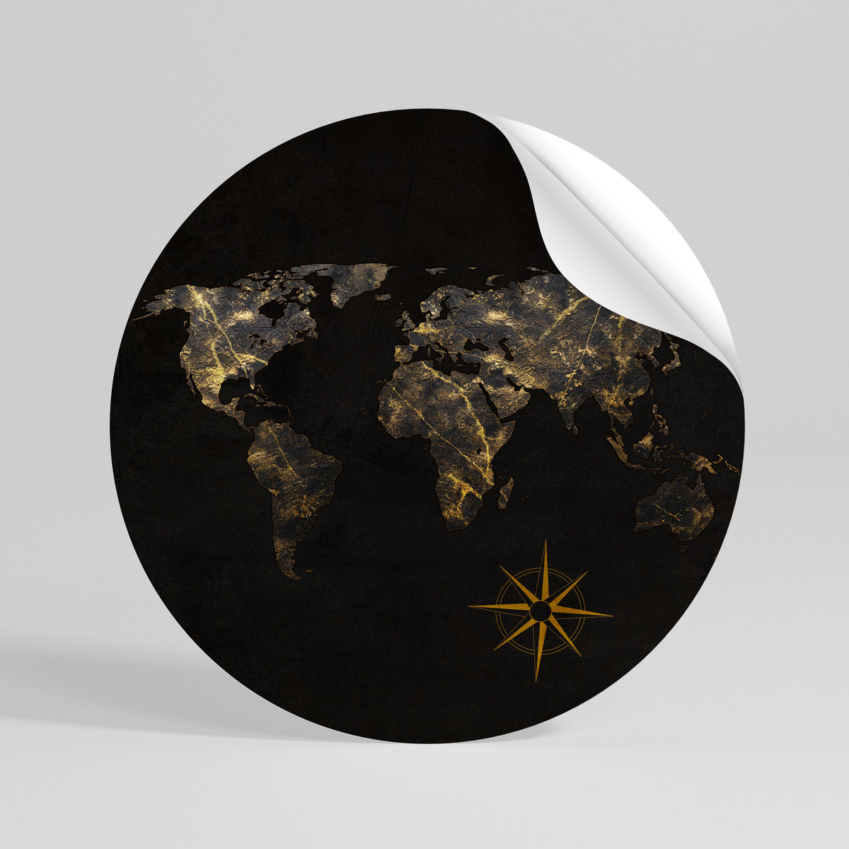 GOLDEN GEOGRAPHY Runder Wandsticker zum Abziehen und Aufkleben