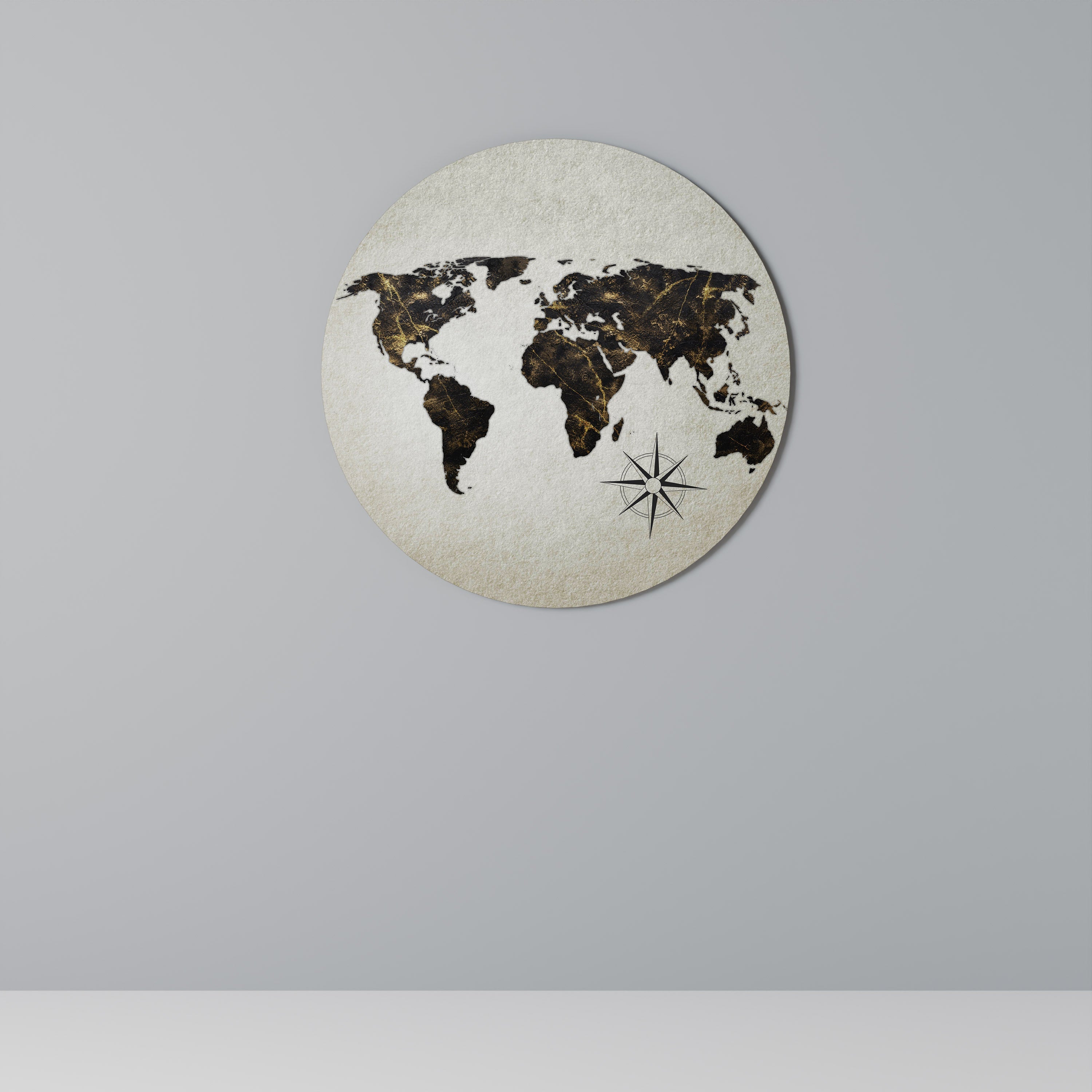 GOLDEN LINES GLOBE Runde Wandkunst