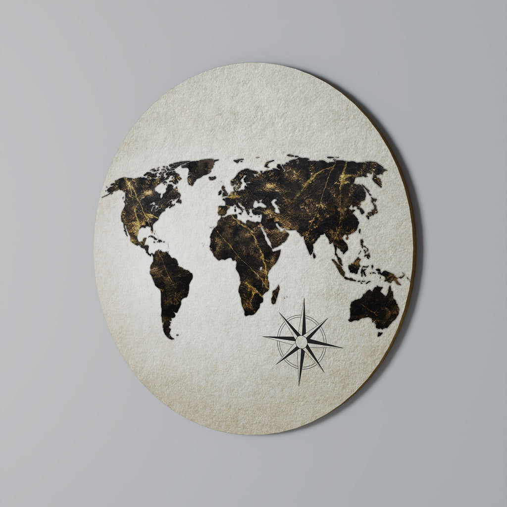 GOLDEN LINES GLOBE Runde Wandkunst