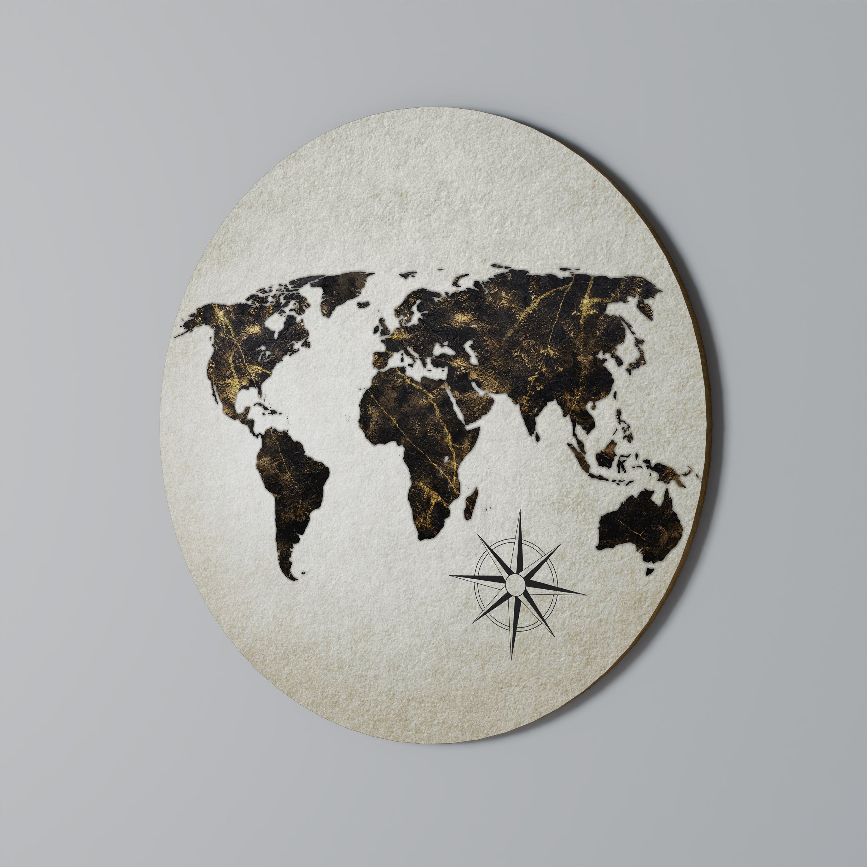 GOLDEN LINES GLOBE Runde Wandkunst
