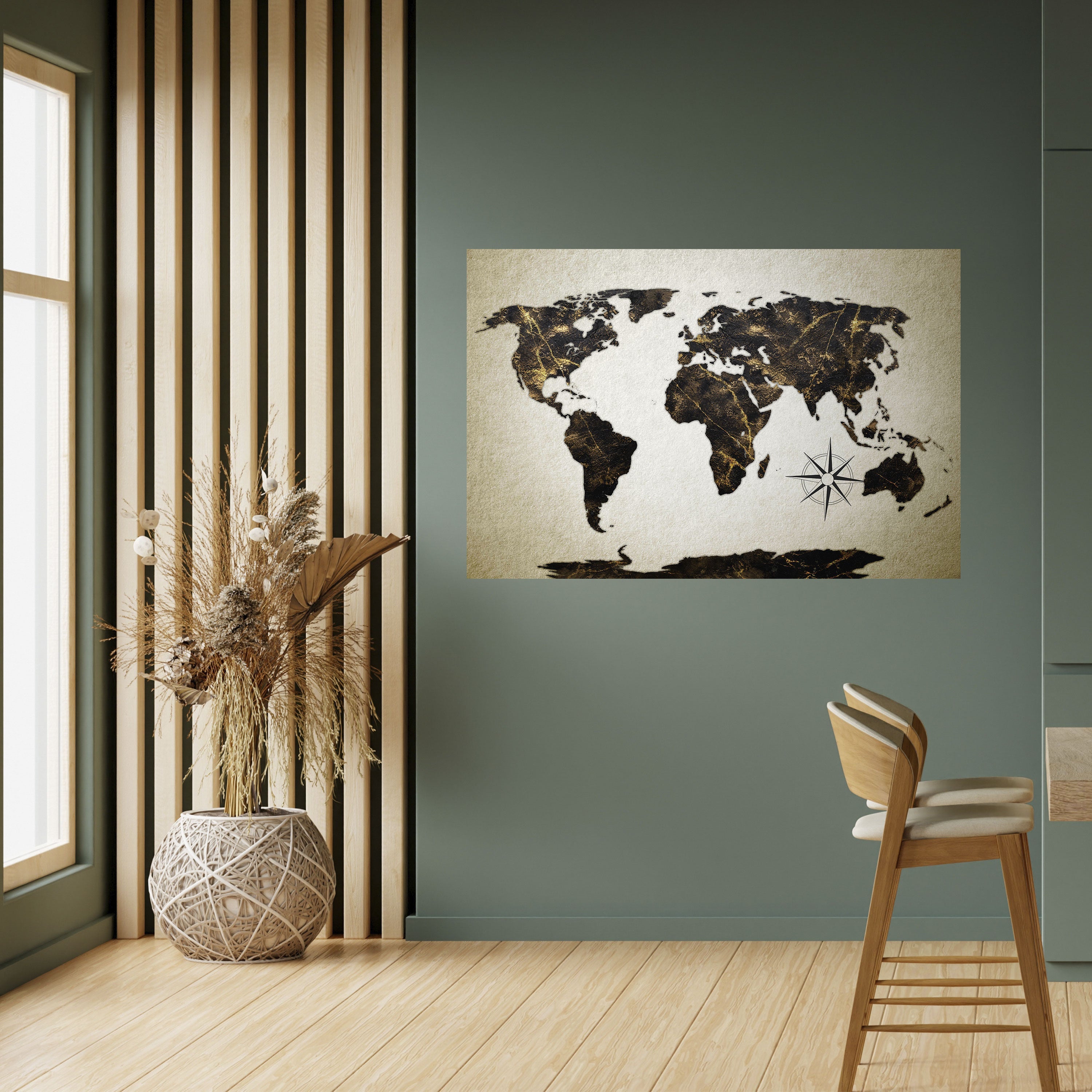 GOLDEN LINES GLOBE Horizontales Poster zum Abziehen und Aufkleben