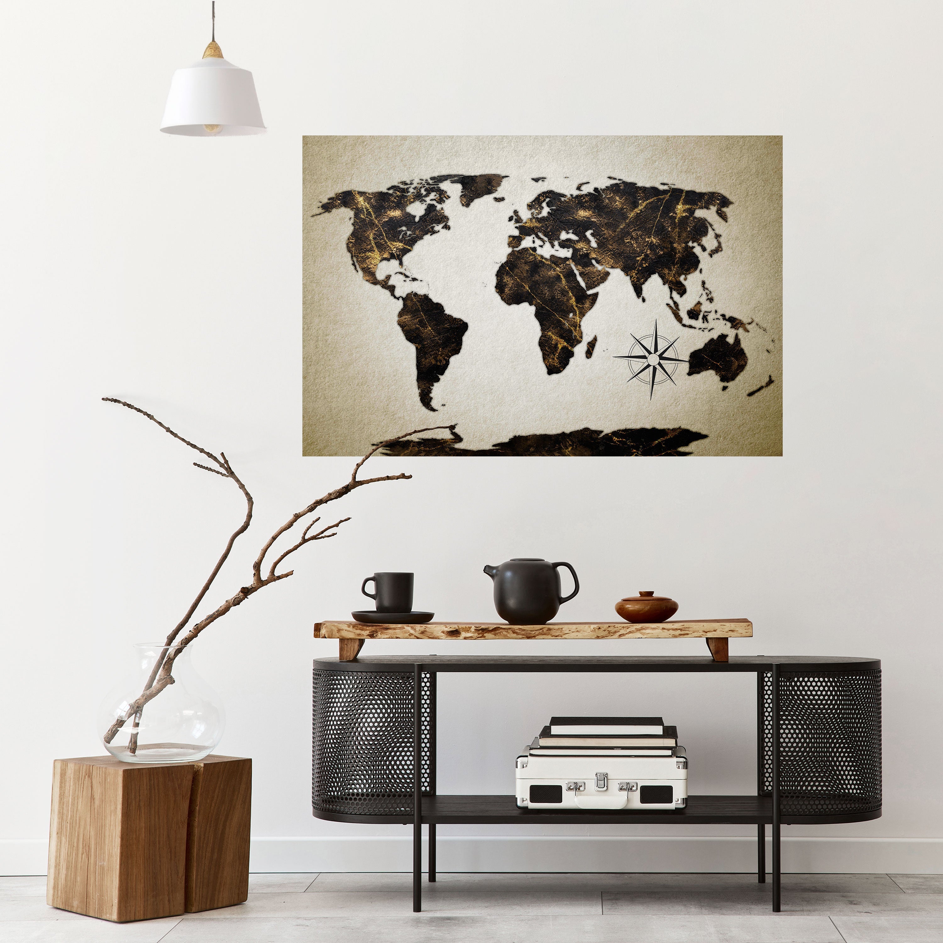 GOLDEN LINES GLOBE Horizontales Poster zum Abziehen und Aufkleben