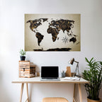 GOLDEN LINES GLOBE Selbstklebendes Horizontal-Poster