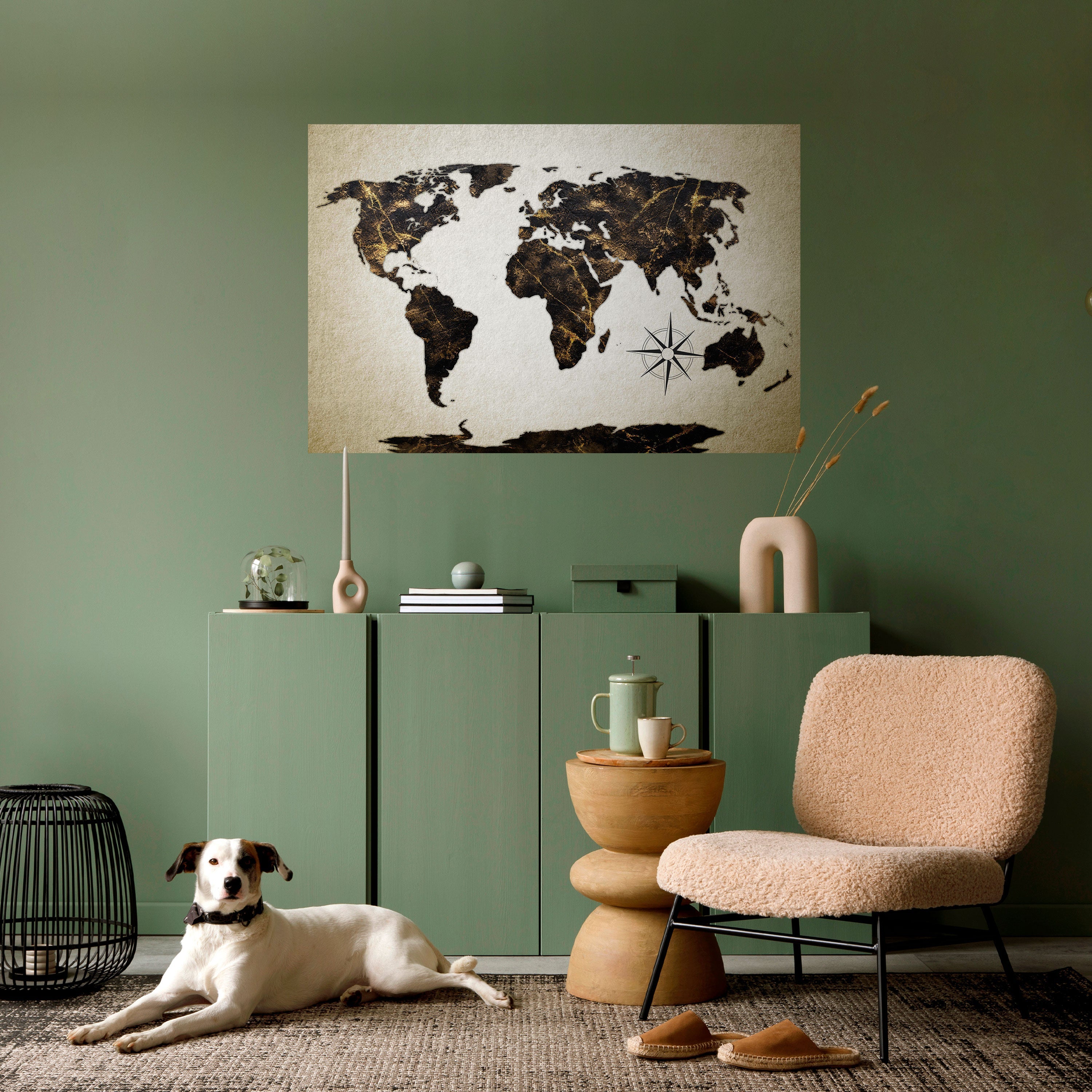 GOLDEN LINES GLOBE Horizontales Poster zum Abziehen und Aufkleben