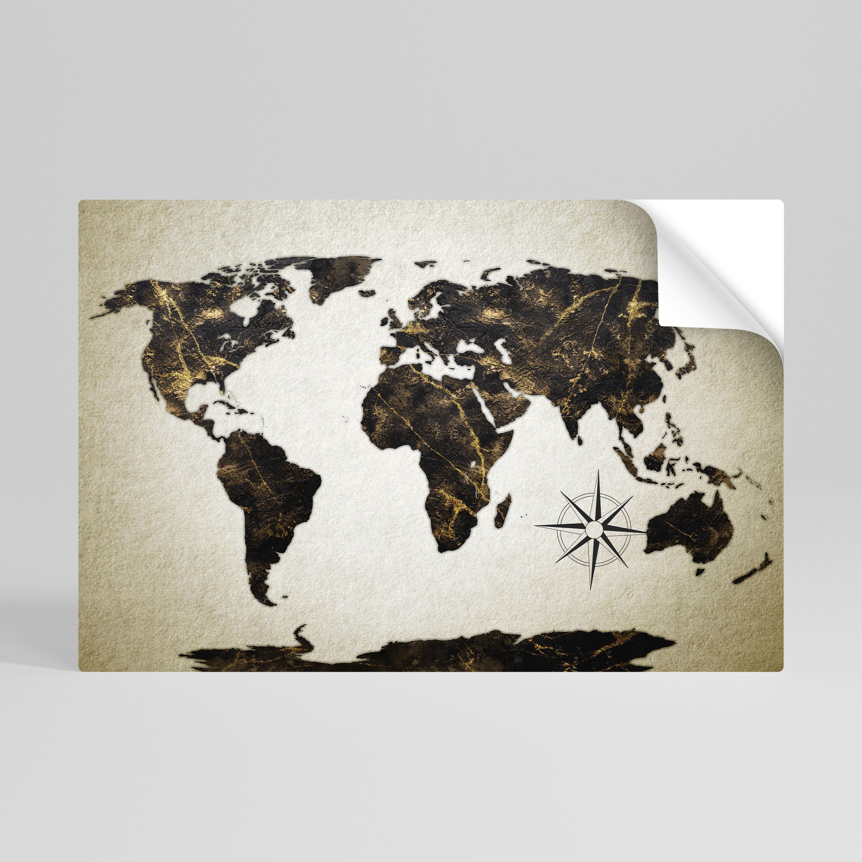 GOLDEN LINES GLOBE Selbstklebendes Horizontal-Poster