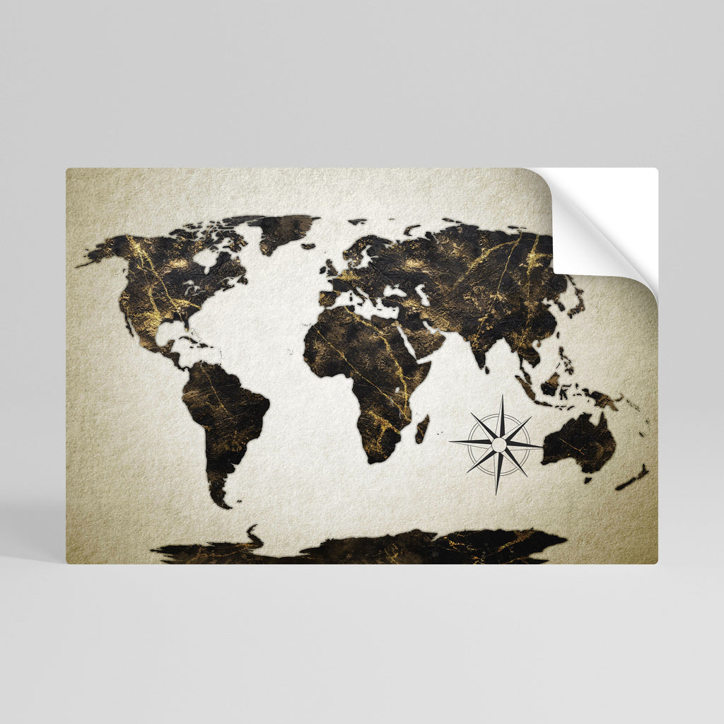 GOLDEN LINES GLOBE Horizontales Poster zum Abziehen und Aufkleben