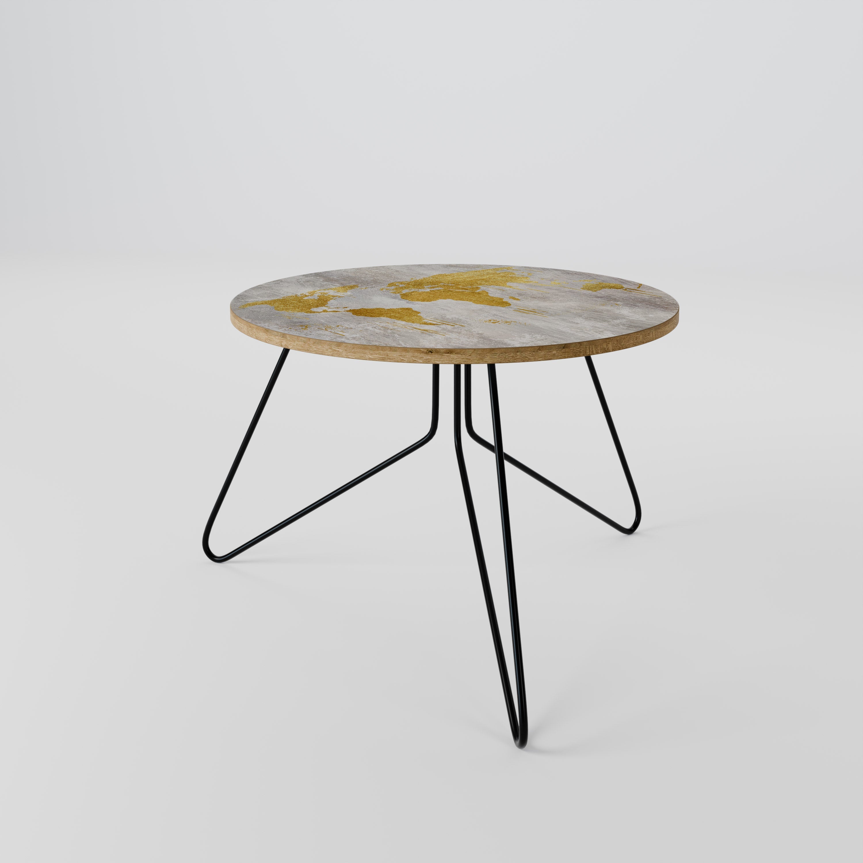 METALLIC WORLDVIEW MAP Couchtisch 60