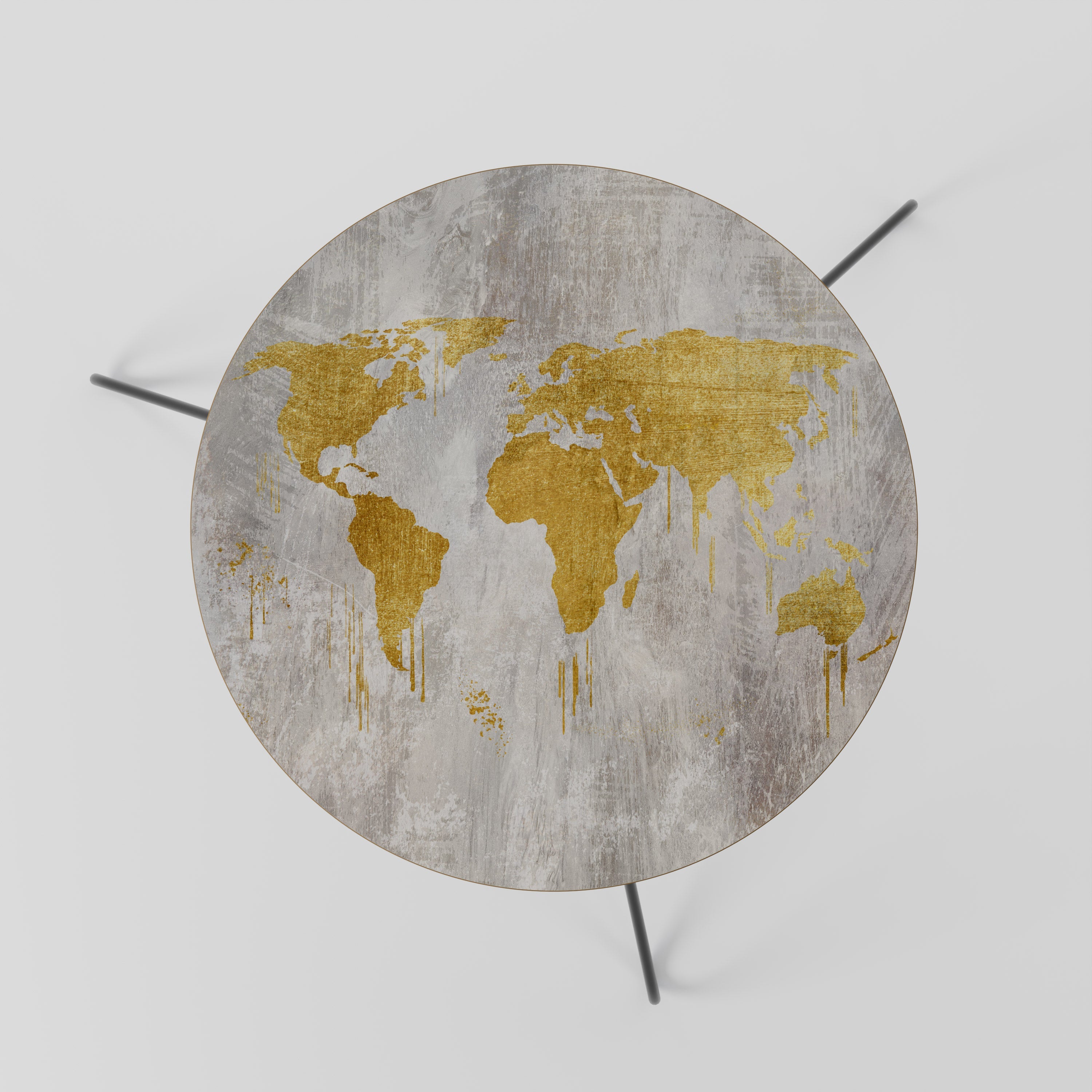 METALLIC WORLDVIEW MAP Couchtisch 60