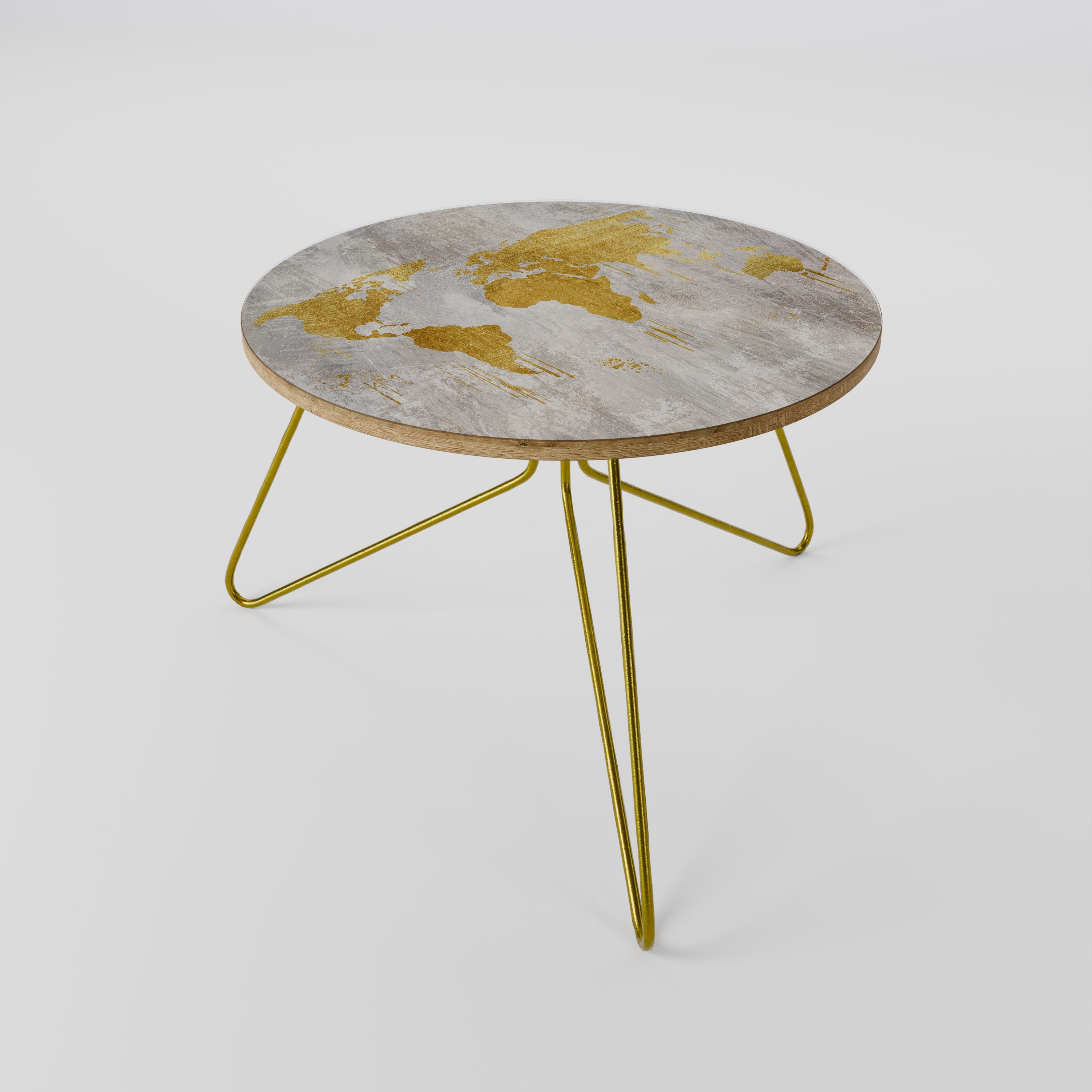 METALLIC WORLDVIEW MAP Couchtisch 60