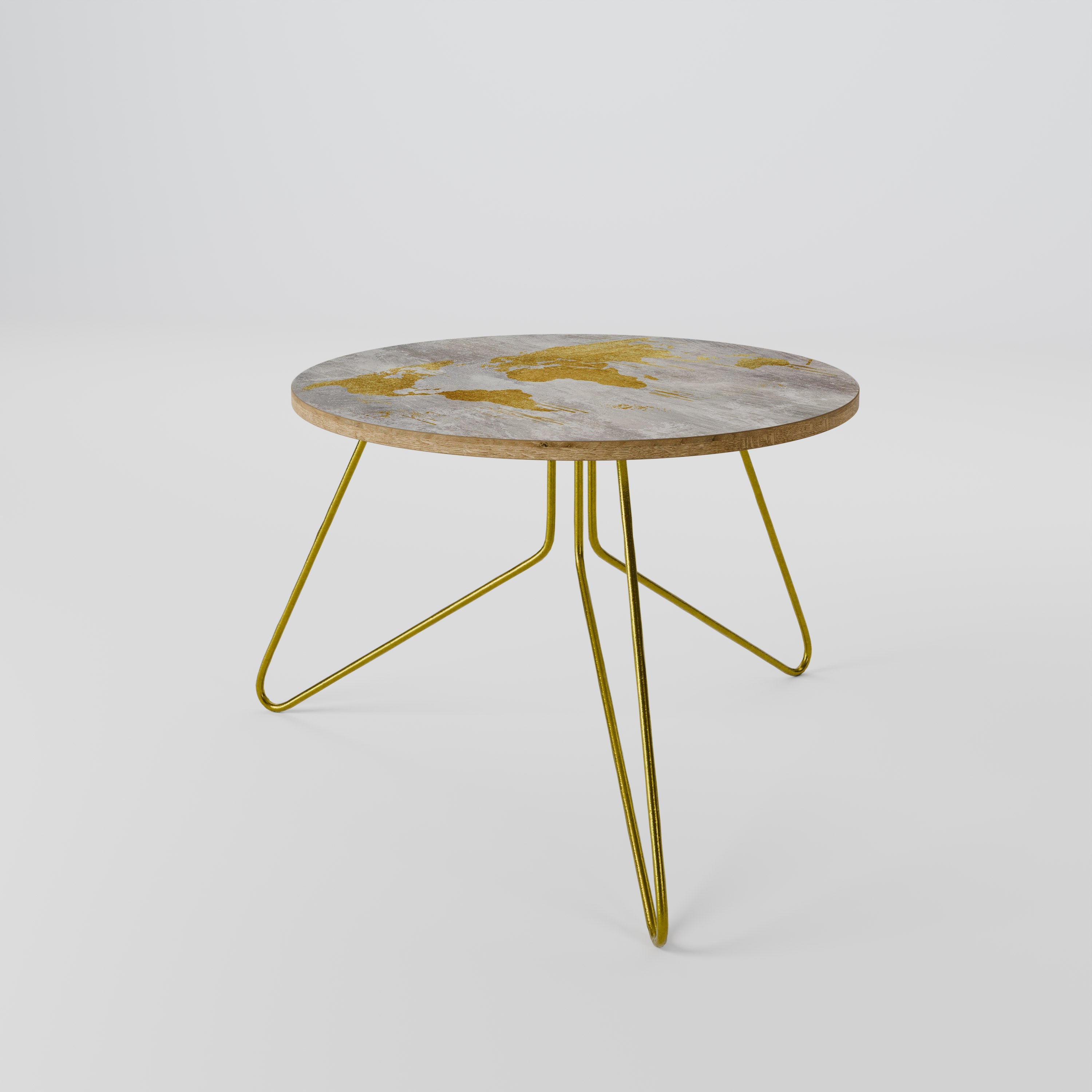 METALLIC WORLDVIEW MAP Couchtisch 60