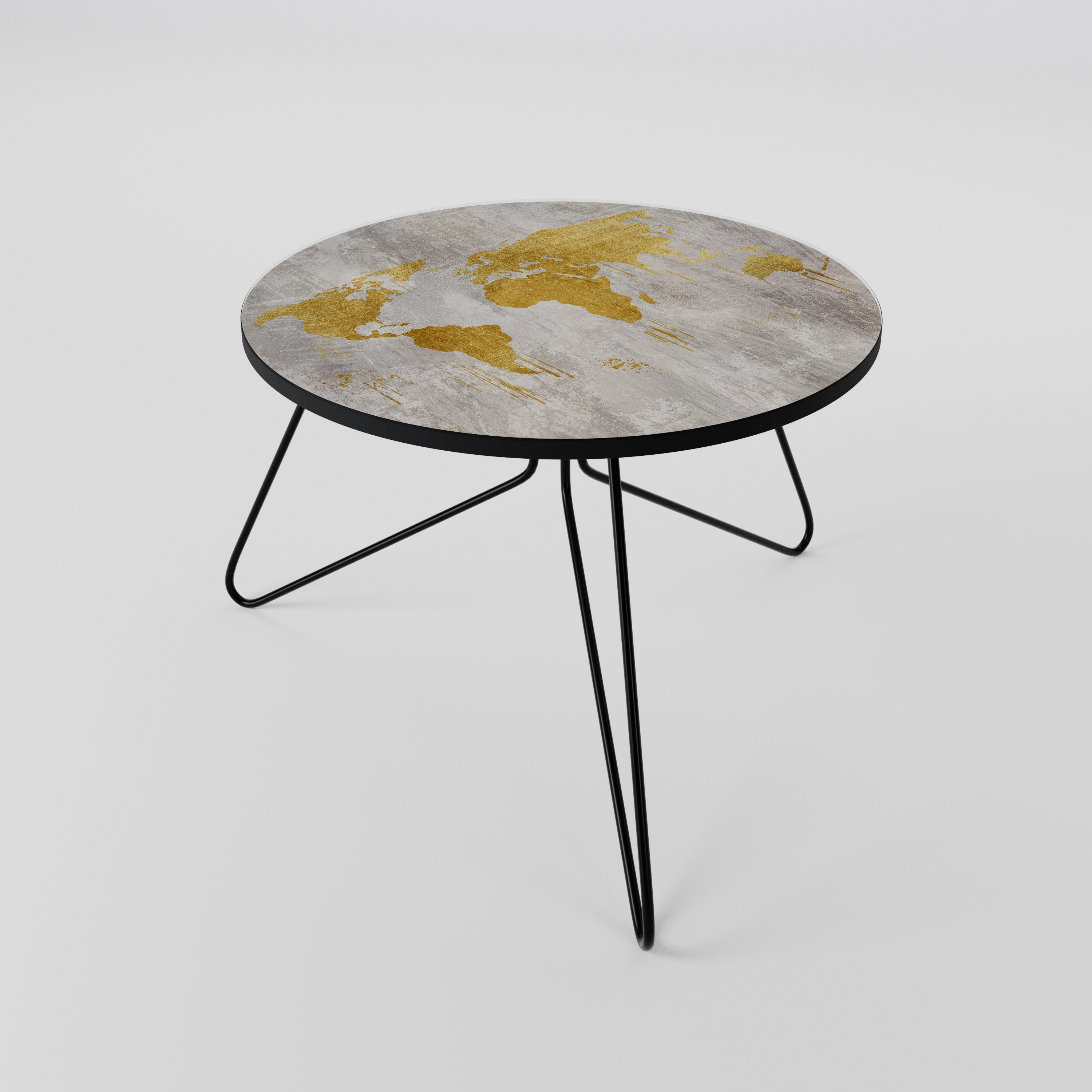 METALLIC WORLDVIEW MAP Couchtisch 60