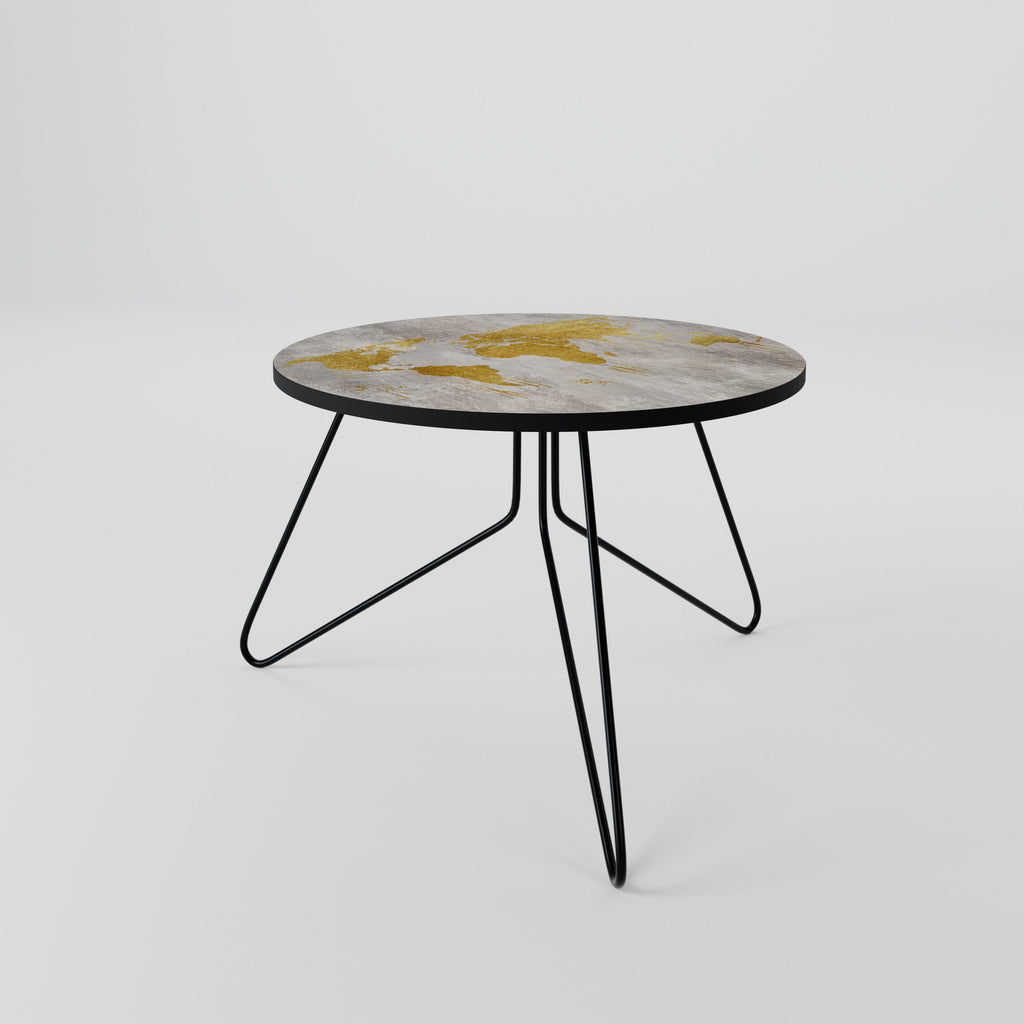 METALLIC WORLDVIEW MAP Couchtisch 60