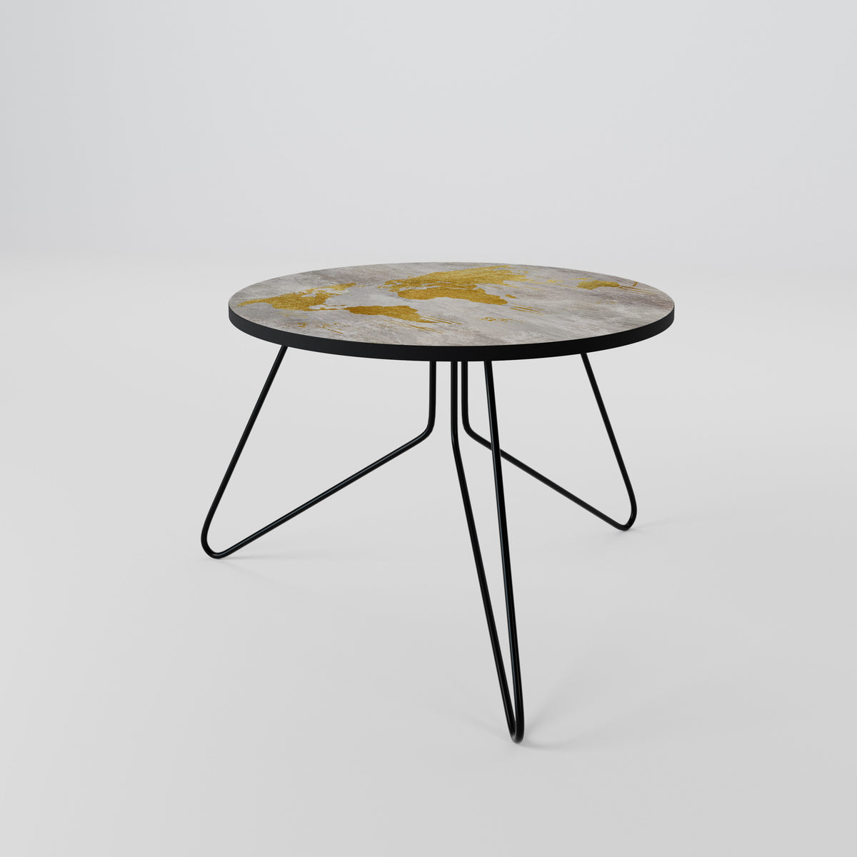 METALLIC WORLDVIEW MAP Couchtisch