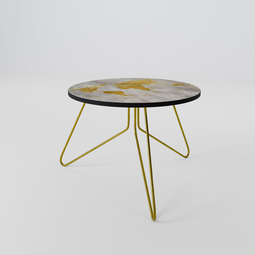 METALLIC WORLDVIEW MAP Couchtisch 60