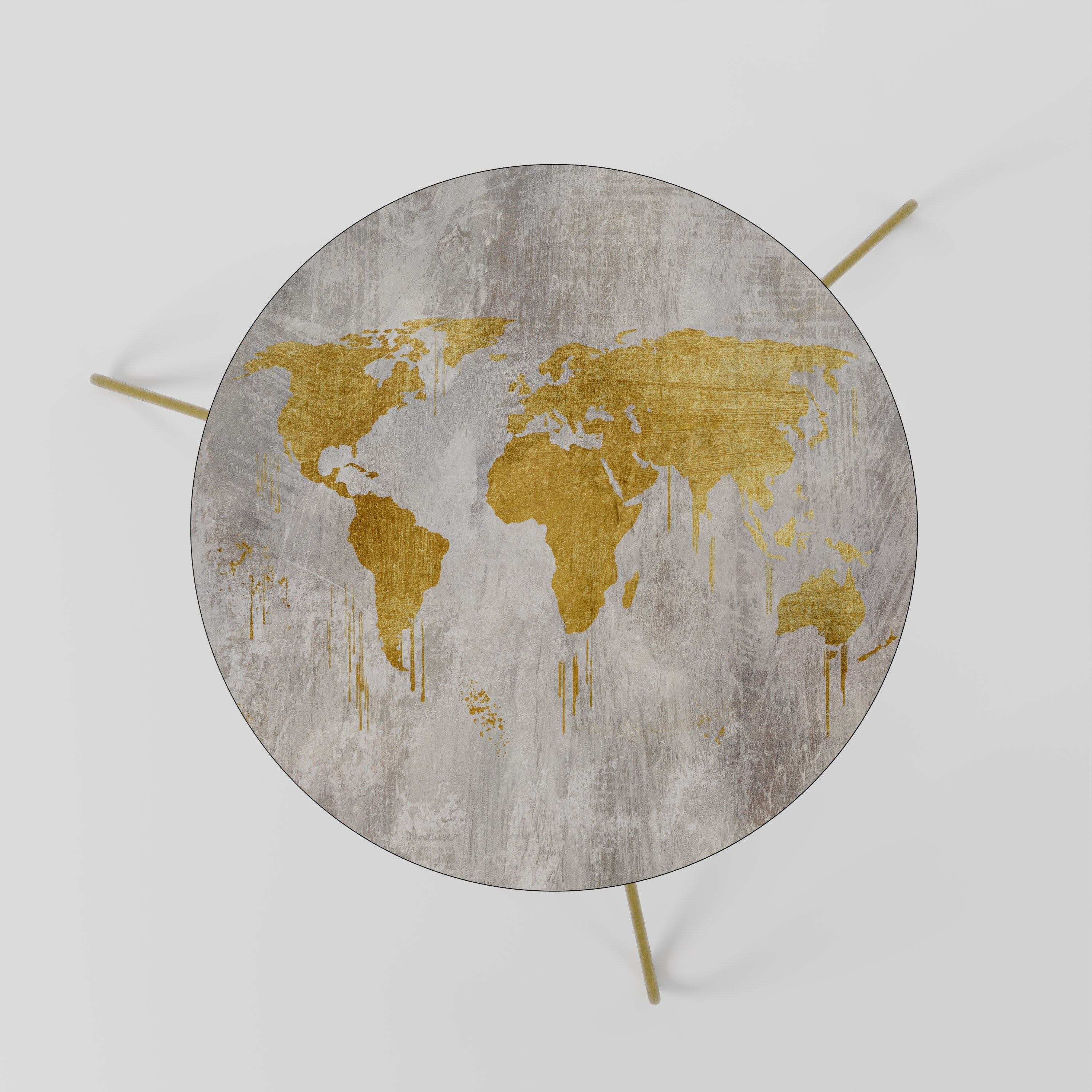 METALLIC WORLDVIEW MAP Couchtisch 60