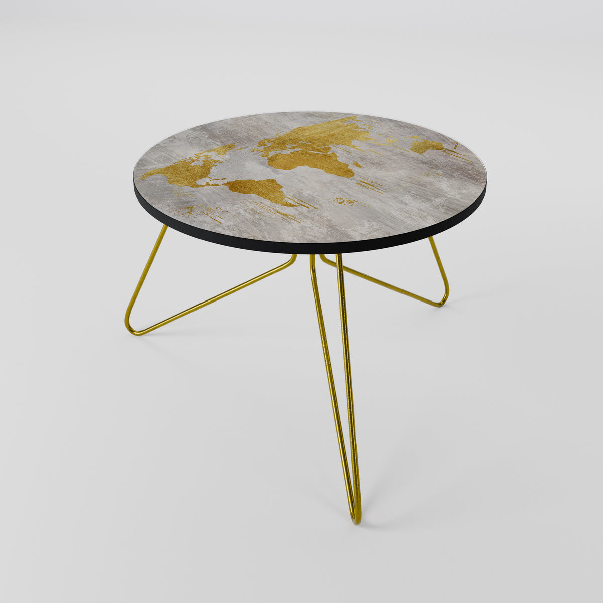 METALLIC WORLDVIEW MAP Couchtisch