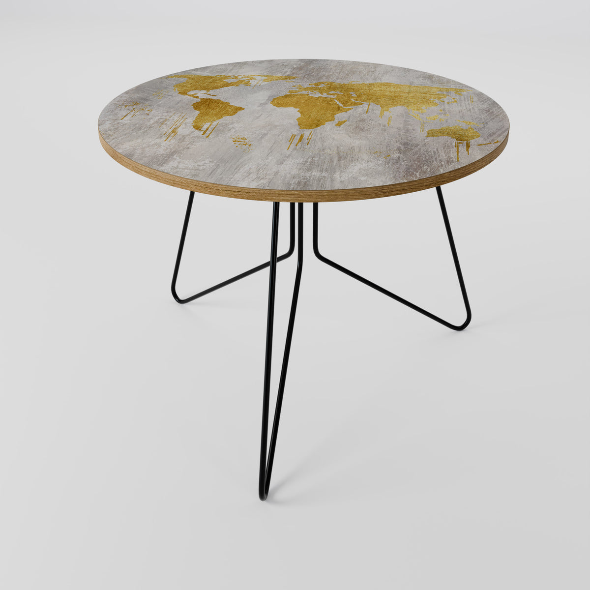 METALLIC WORLDVIEW MAP Couchtisch