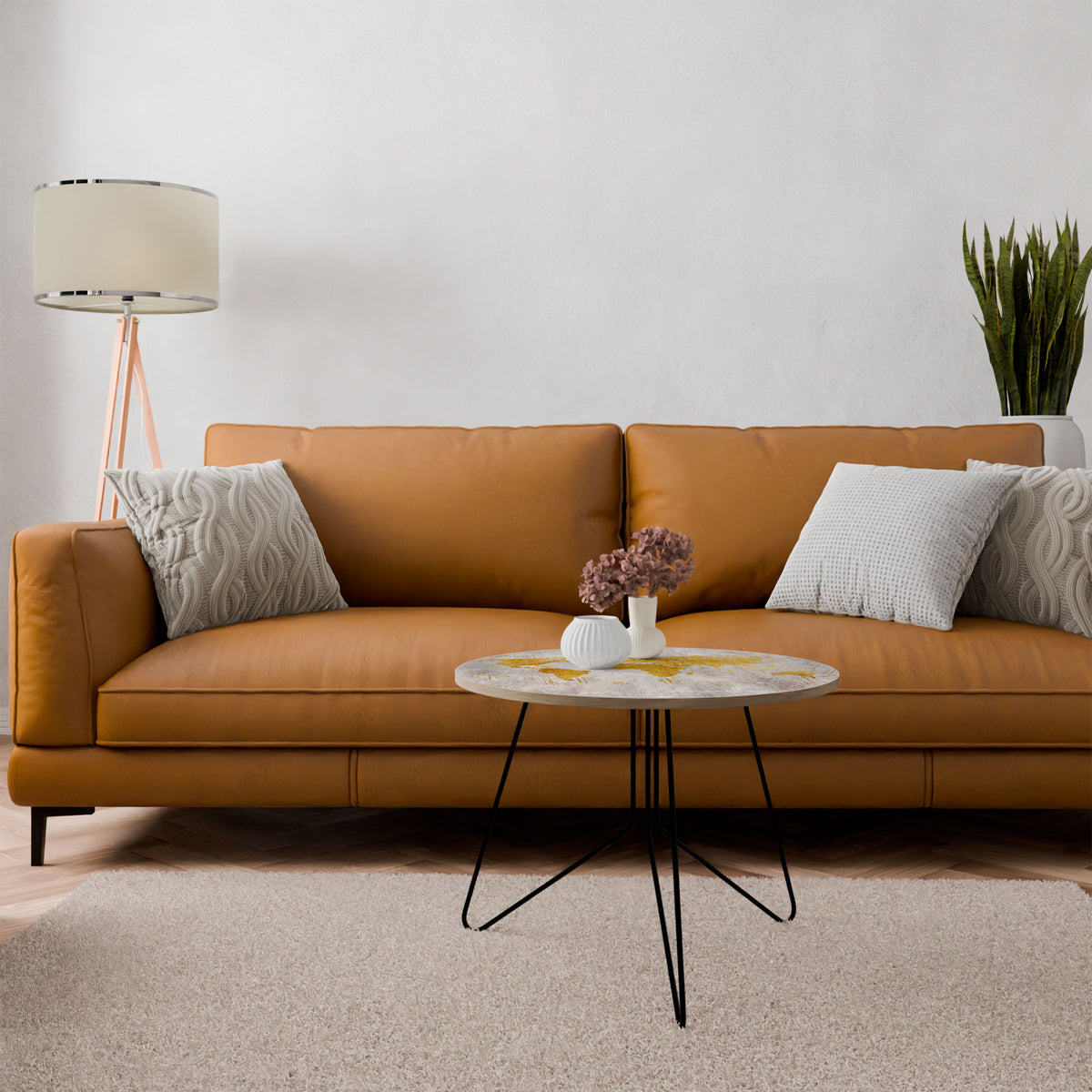 METALLIC WORLDVIEW MAP Couchtisch