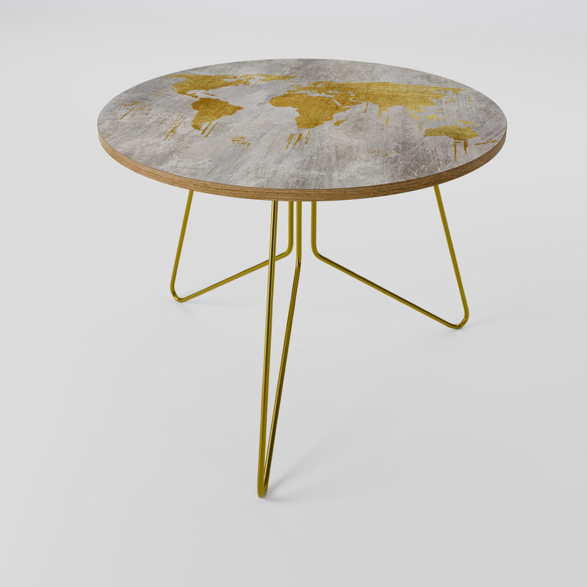 METALLIC WORLDVIEW MAP Couchtisch