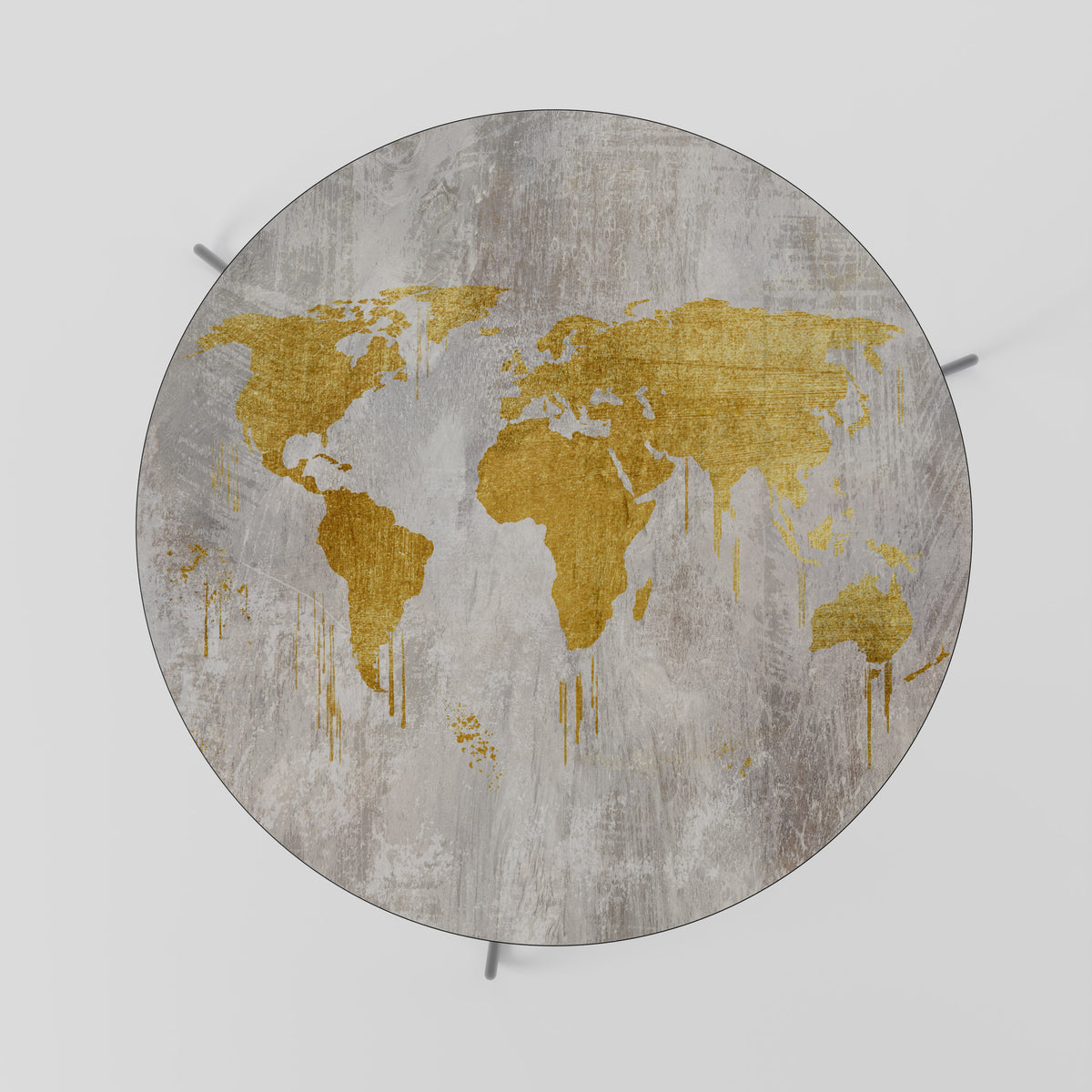METALLIC WORLDVIEW MAP Couchtisch