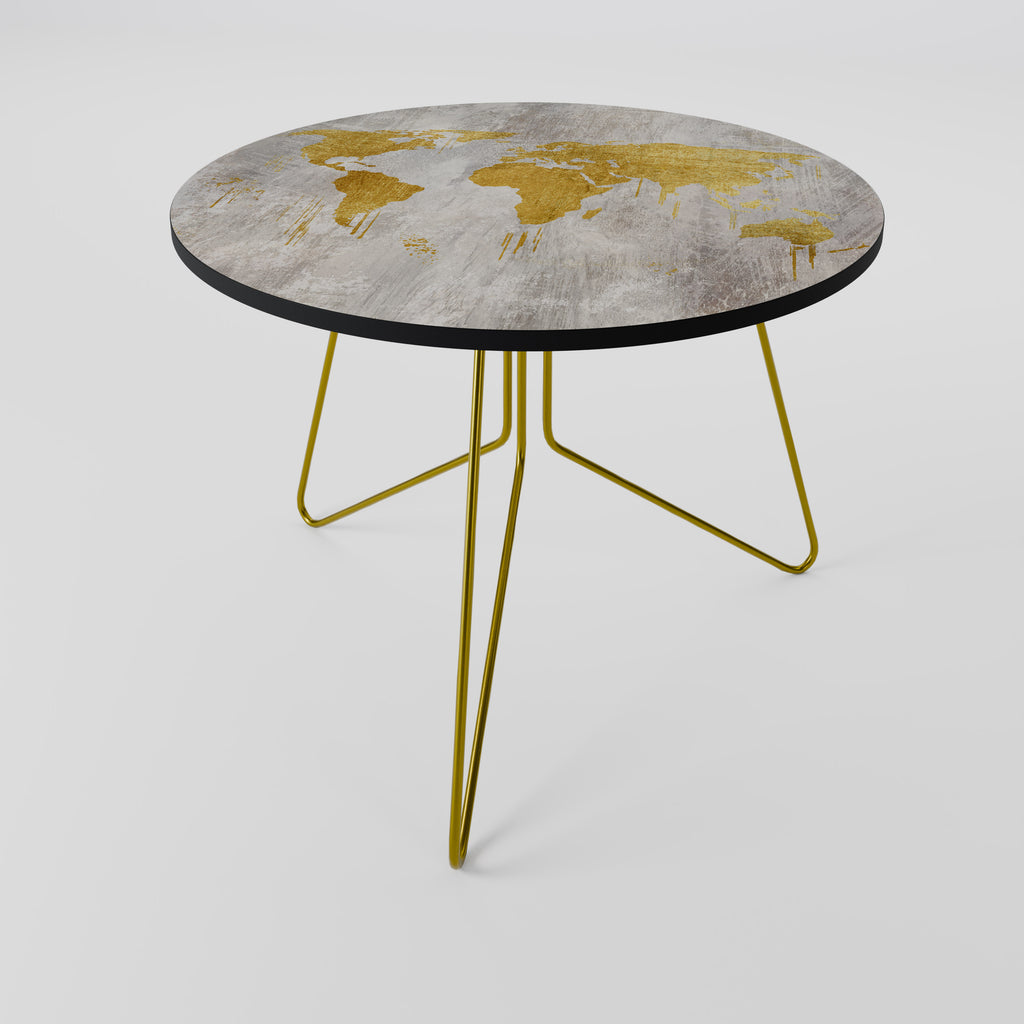 METALLIC WORLDVIEW MAP Coffee Table