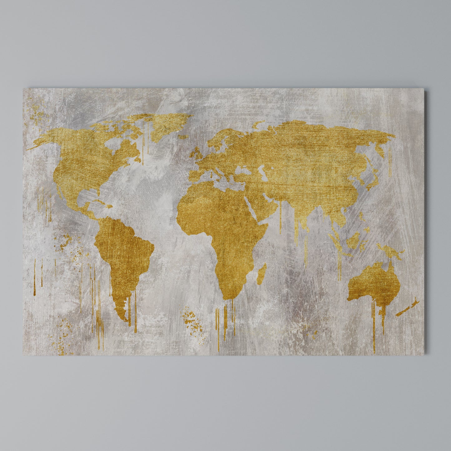METALLIC WORLDVIEW MAP Horizontal Canvas Print