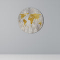 METALLIC WORLDVIEW MAP Round Wall Art