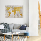 METALLIC WORLDVIEW MAP Selbstklebendes Horizontal-Poster