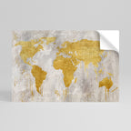 METALLIC WORLDVIEW MAP Selbstklebendes Horizontal-Poster